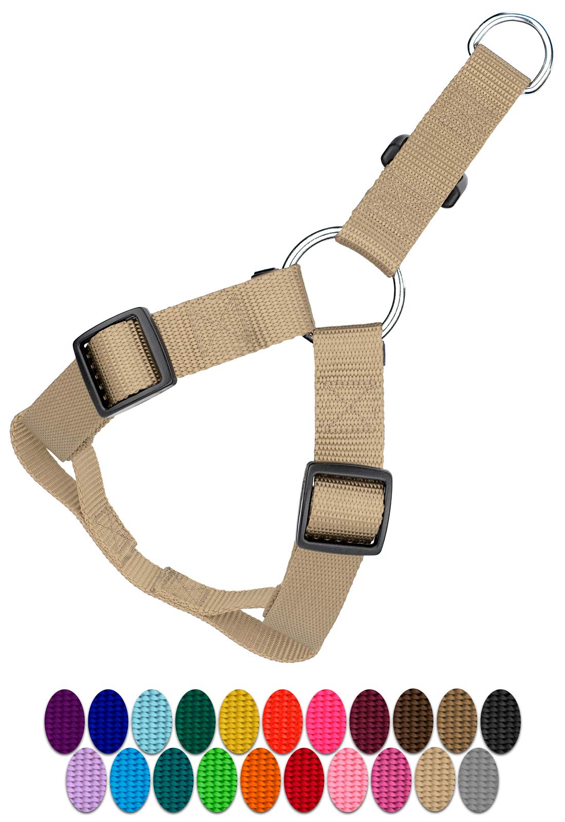 **Country Brook Petz Adjustable Nylon Step-in Dog Harness - 20+ Vibrant Colors (Large, 1