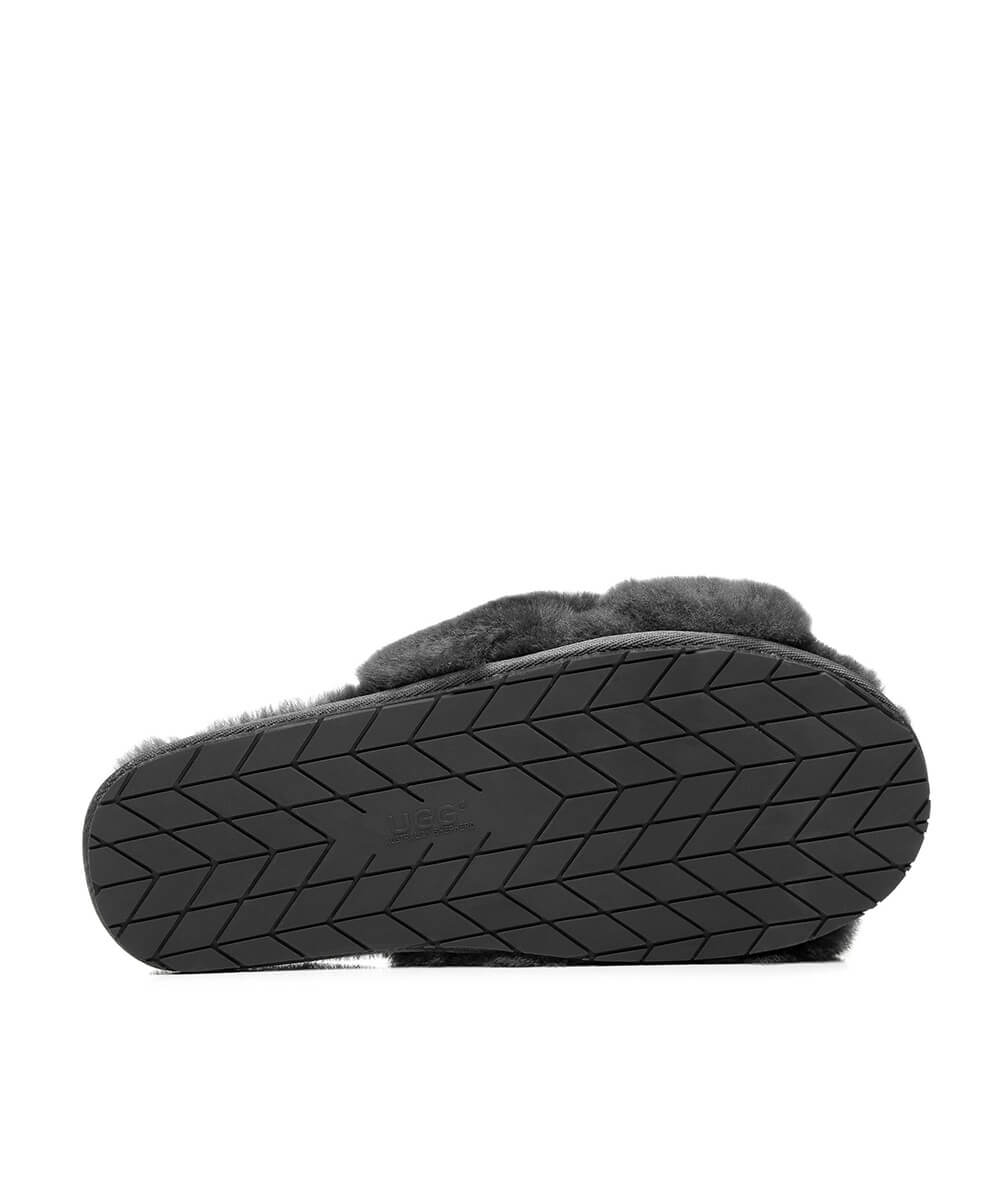 Premium Women's UGG Cross Over Slippers - Cozy Indoor/Outdoor House Shoes for Winter Comfort & Warmth - Perfect for Home, Lounge & Casual Wear
