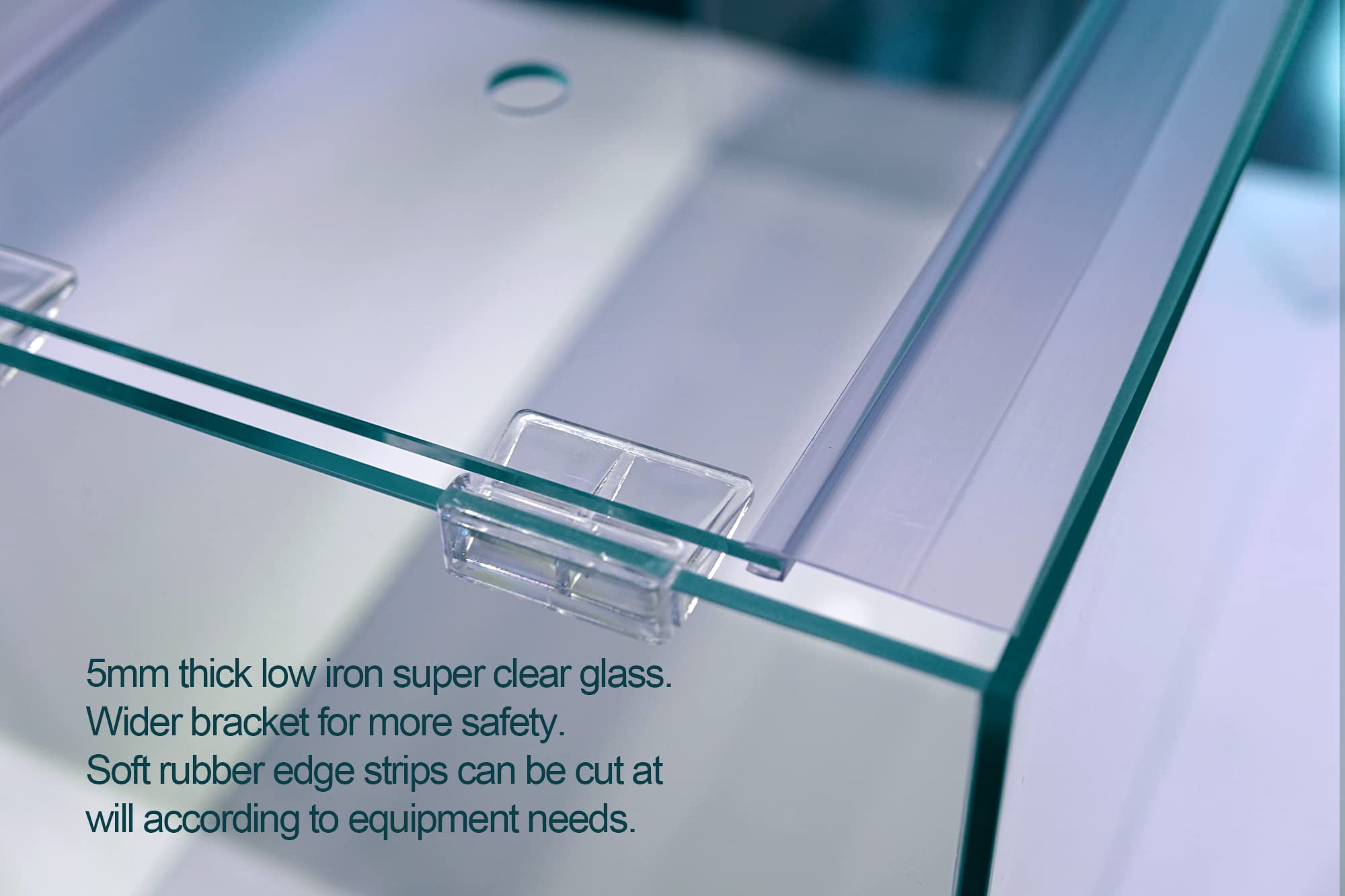 Ultra Clear Rimless Aquarium Tank 2-22 Gallons Low Iron Glass (7 Gallon with Top Glass Canopy) - Perfect for Home Office, Living Room Decor & Fish Breeding Setup