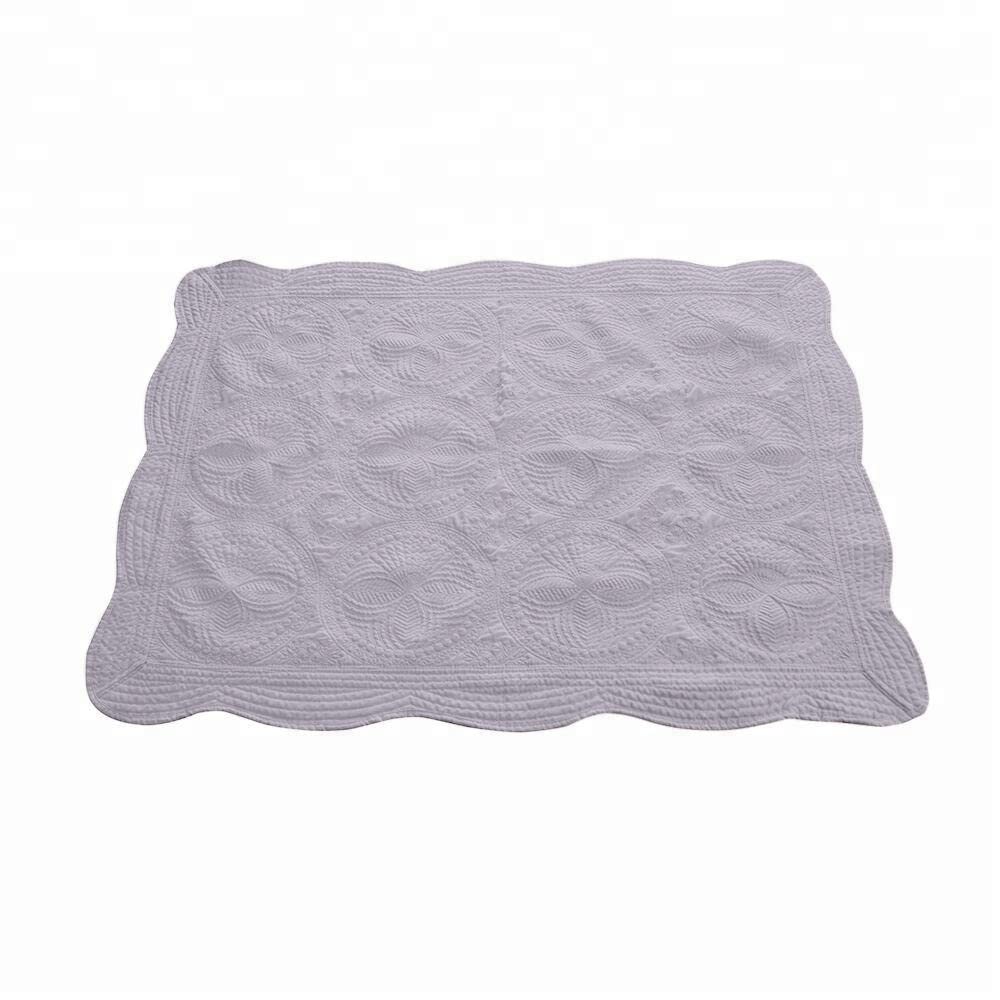 Personalized Baby Blankets for Girls & Boys - Custom Embroidered Name, Super Soft Cotton Quilt with Scalloped Edges - 36