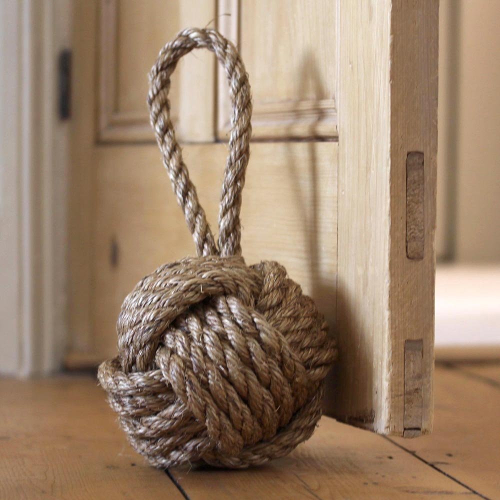 Handmade Jute Rope Door Stopper - Natural Fiber Wedge for Sliding Doors, Heavy Duty Draft Blocker - Perfect for Home, Office, and Interior Decor