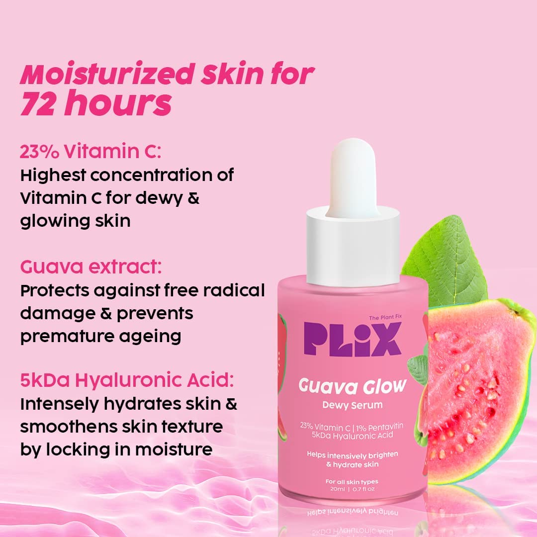 Sheltr 23% Vitamin C Guava Face Serum - Skin Brightening, Clear & Glowing Complexion - 20ml with Hyaluronic Acid & Pentavitin - For All Skin Types (Women & Men) - Perfect for Daily Skincare Routine & Anti-Aging Treatment