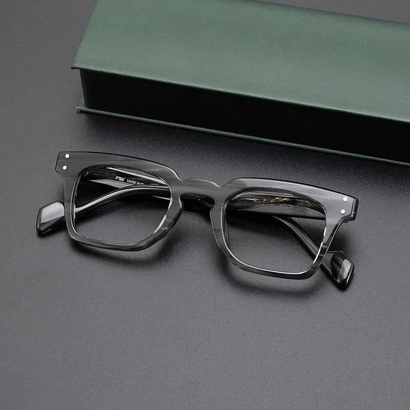 CCspace Unisex Full Rim Square Cat Eye Acetate Eyeglasses Frame 57400 - Trendy Retro Style for Men & Women - Perfect for Office, Reading, and Fashion Accessories