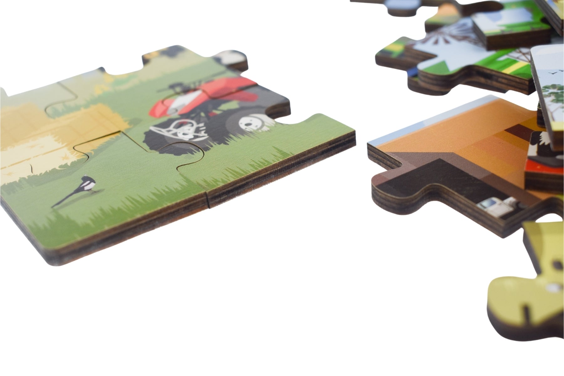 24-Piece Wooden Farm Vehicles Puzzle Board for Kids - Educational Toy for Toddlers & Preschoolers - Perfect for Learning, Playtime & Travel Activities