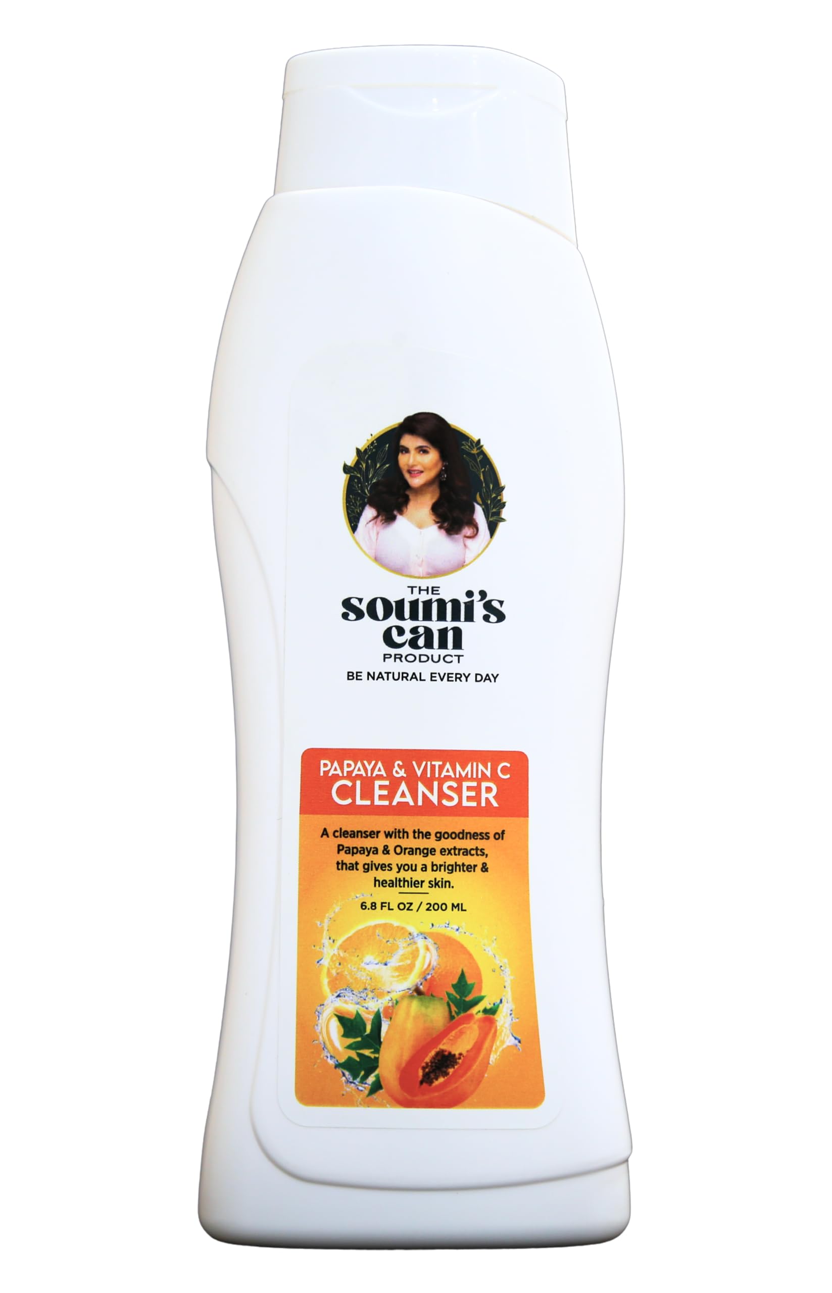 SOUMI'S CAN Papaya & Vitamin C Face Cleanser - Enzyme Exfoliating Wash for Bright, Glowing Skin | Gentle Deep Cleansing Formula with Vitamin C & Papaya Extract | Removes Dirt, Oil & Dead Skin Cells | Acne Control & Hydration for All Skin Types | Daily Facial Wash for Men & Women | Perfect for Morning & Night Skincare Routine | 200ml (1 Pack)