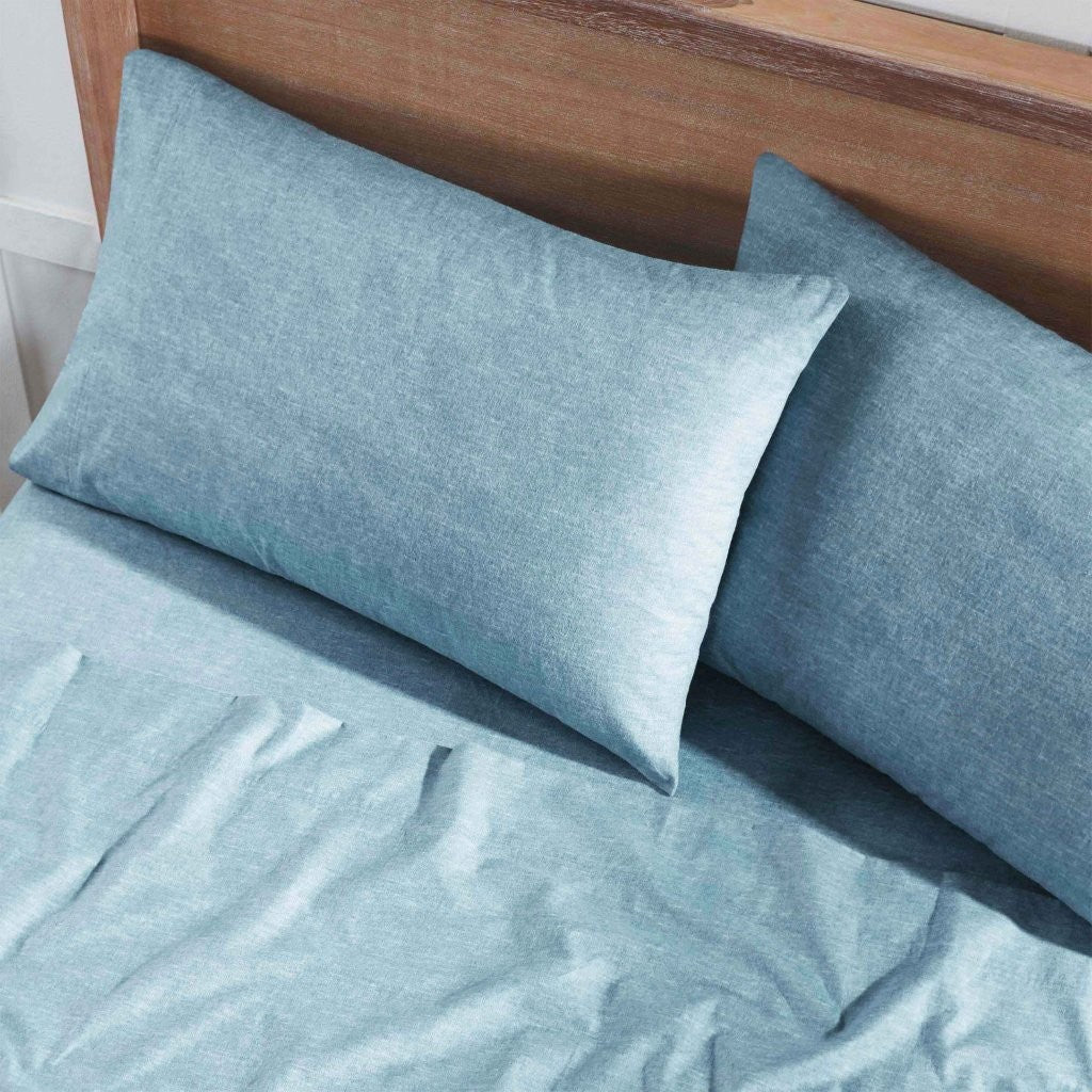 Premium Melange Flannel Cotton Two-Toned Brushed Pillowcases Set of 2 - Soft & Cozy for Winter Nights - Perfect for Bedroom, Guest Room & Home Decor