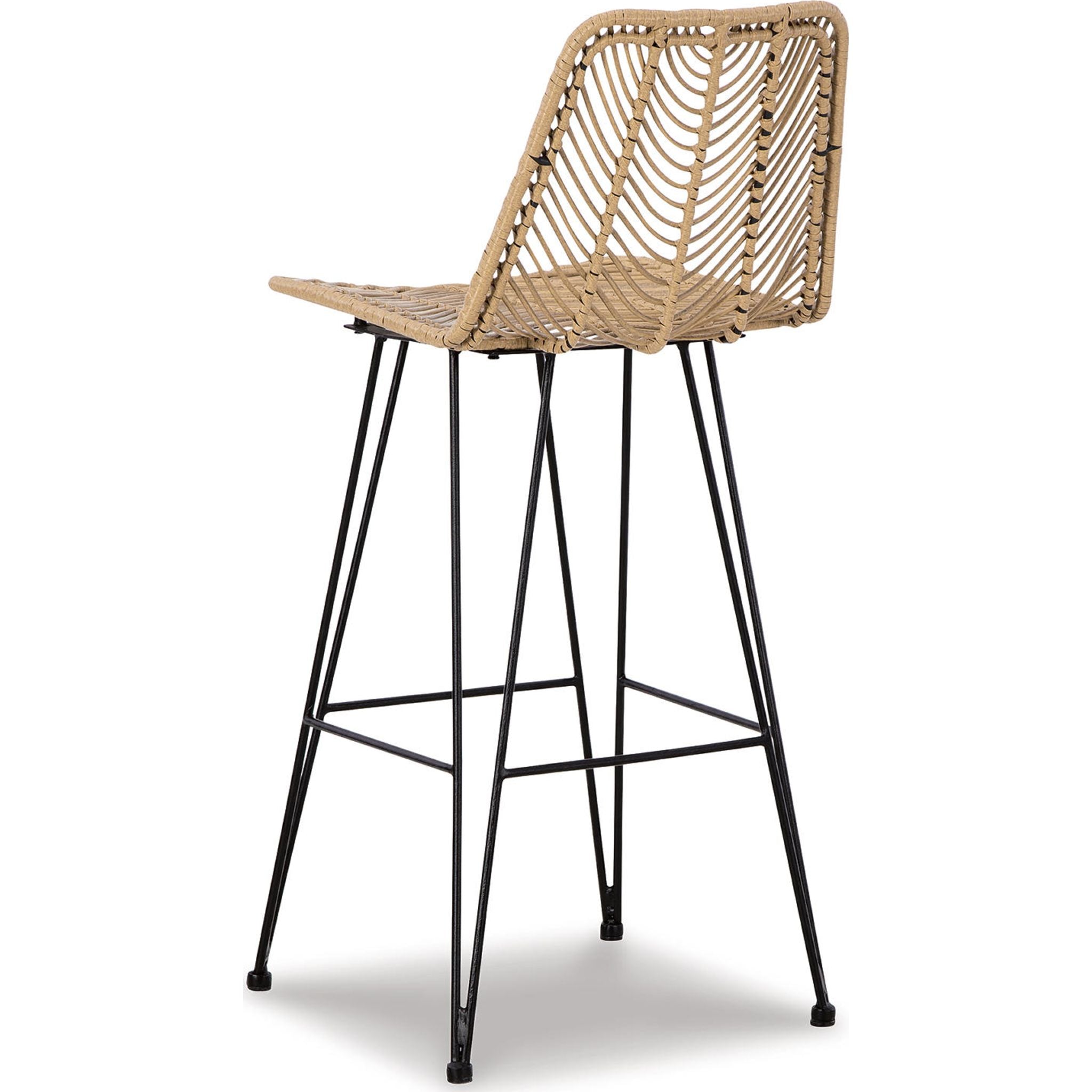 Angentree Bar Height Stool - Natural & Black Wooden Counter Stool with Back Support (D434 230) - Perfect for Kitchen Islands, Breakfast Bars & Home Bars