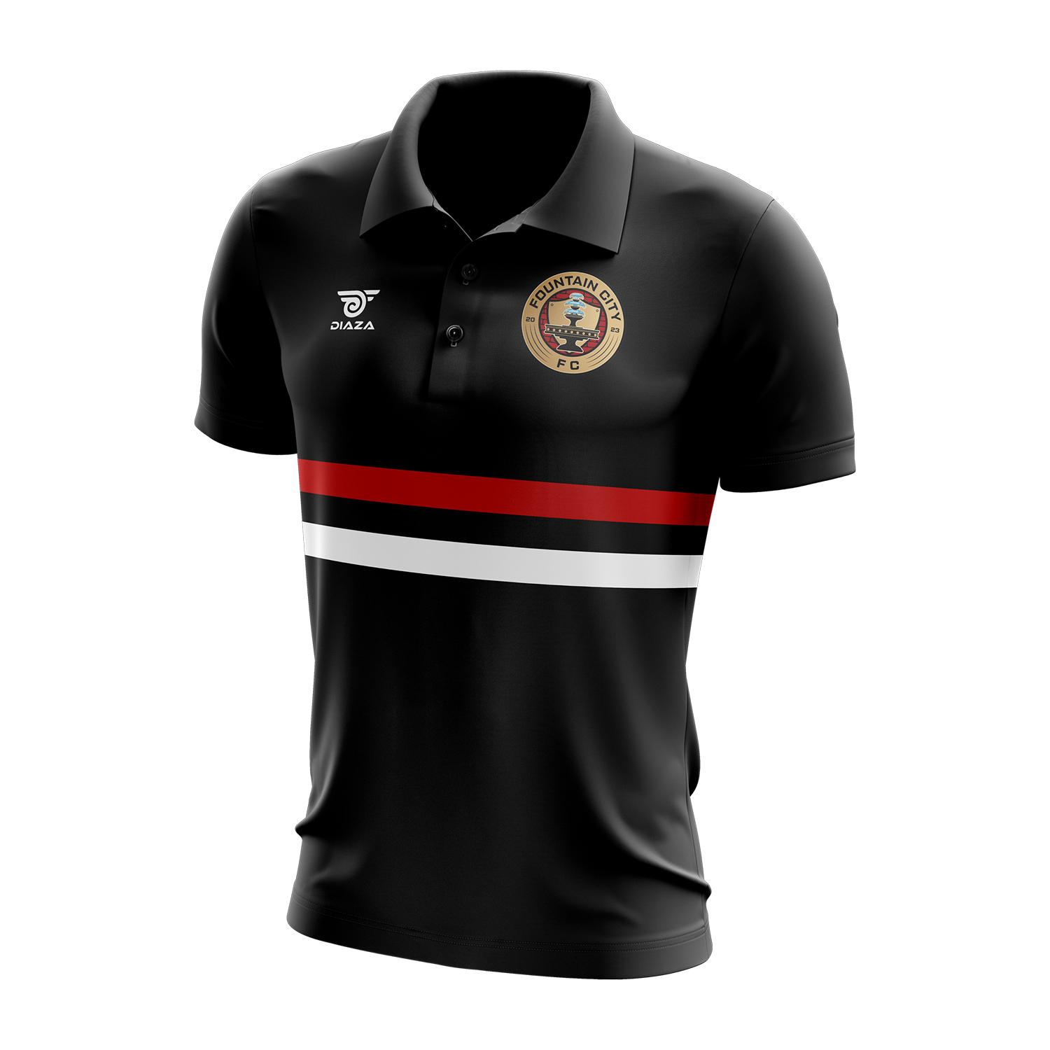 Fountain City Classic Polo Shirt for Men - Comfortable Cotton Black Casual Shirt for Golf, Work & Everyday Wear