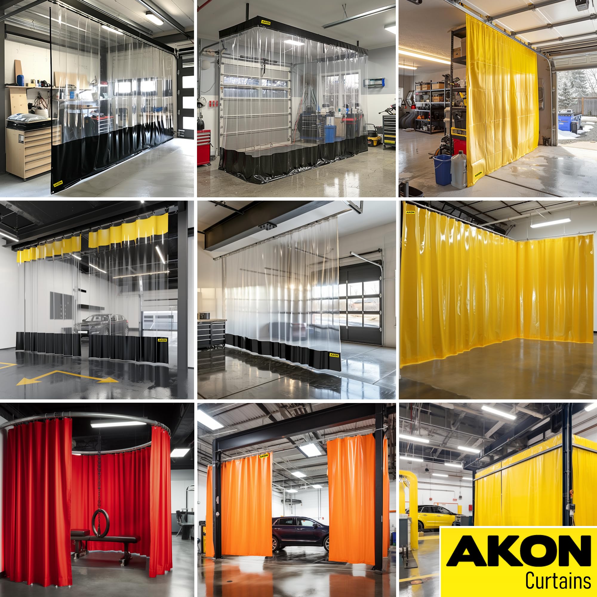 Heavy-Duty Industrial Wash Bay Curtains - Contain Overspray, Quick-Rolling & Easy to Clean - Ideal for Car Wash Bays, Truck Wash Stations & Industrial Cleaning Areas
