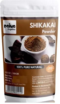 Paiya Organics 100% Pure Natural Shikakai Powder for Hair Growth - 100GM Acacia Concina Hair Cleanser & Conditioner | Ayurvedic Treatment for Strong, Shiny Hair | Perfect for Natural Hair Care Routine & DIY Beauty Treatments