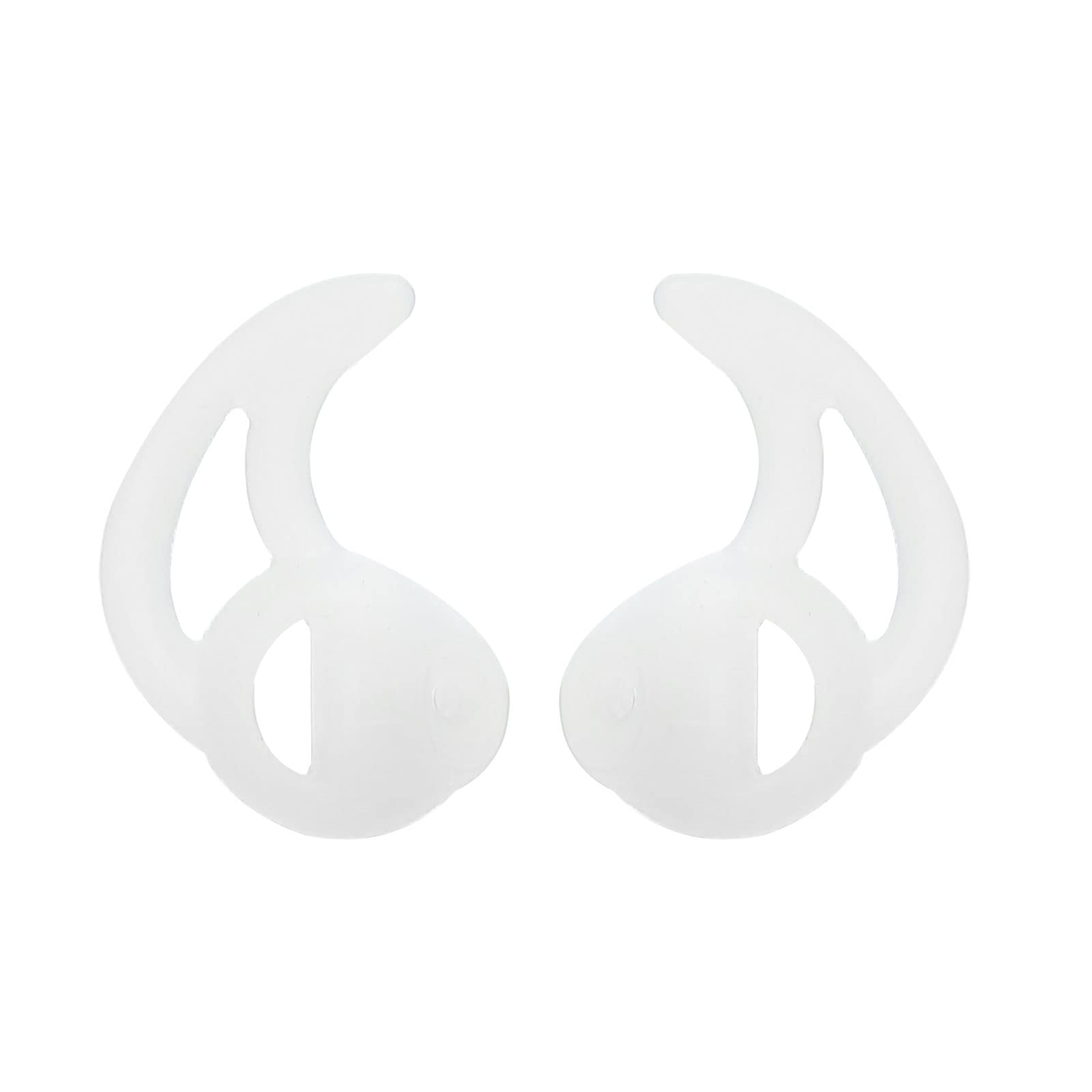 Meccanity Silicone Fin Earbuds for Radio Earpiece - Replacement Earpiece Tips for Coil Tube Headsets (2 Pair Small Fin, White) - Secure Fit for Police, Security & Communication Professionals During Field Operations