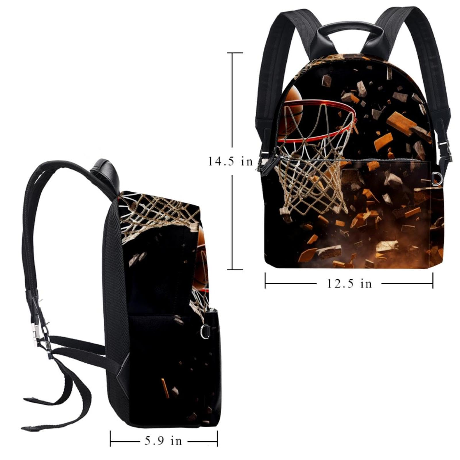 Stylish Unisex Travel Backpack for Women & Men - Durable Basketball Sports Backpack for Gym, School & Outdoor Adventures