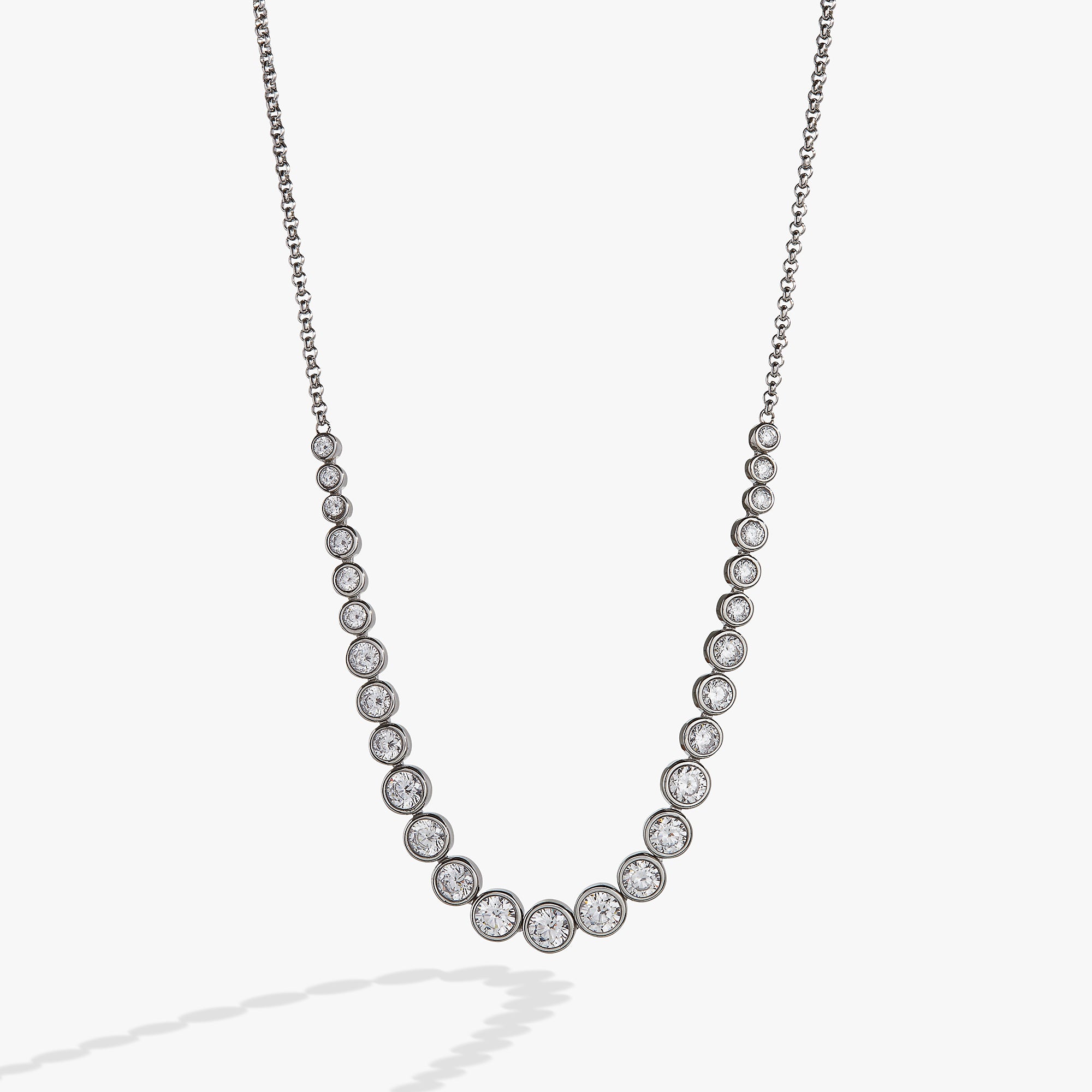 Elegant Crystal Tennis Necklace for Women - Sparkling Diamond-Cut Glass Beads, 18K Gold Plated Chain - Perfect for Weddings, Parties & Special Occasions