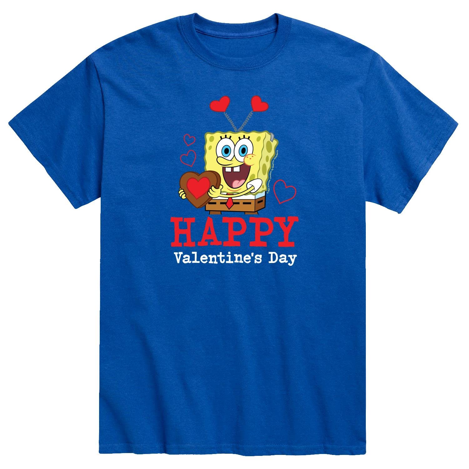 Spongebob Squarepants Valentine's Day Graphic T-Shirt for Men - Soft Cotton Short Sleeve Tee - Funny Cartoon Gift for Boyfriend, Husband - Perfect for Valentine's Date, Couple Outfits & Casual Wear