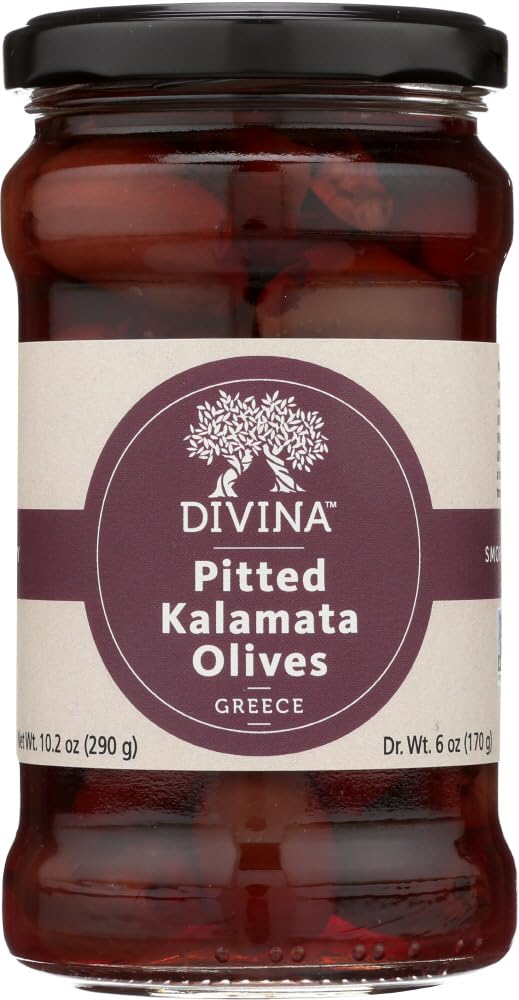 Organic Pitted Kalamata Olives - 4 Pack (24oz) | Premium Greek Olives for Salads, Charcuterie Boards & Mediterranean Recipes | Gluten-Free, Non-GMO, Vegan Snack