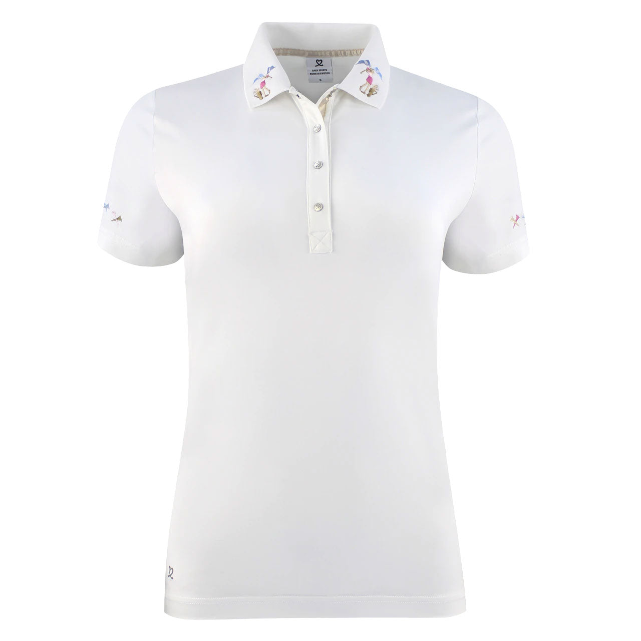 Selma White Women's Golf Polo Shirt - Breathable Moisture-Wicking Performance Top for Golf, Tennis & Outdoor Sports | Casual Athletic Wear for Women