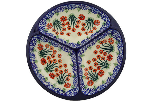 10 Divided Dish - Red April Showers | Premium Sectioned Serving Plates for Parties, Picnics & Entertaining | Perfect for Appetizers, Desserts & Charcuterie
