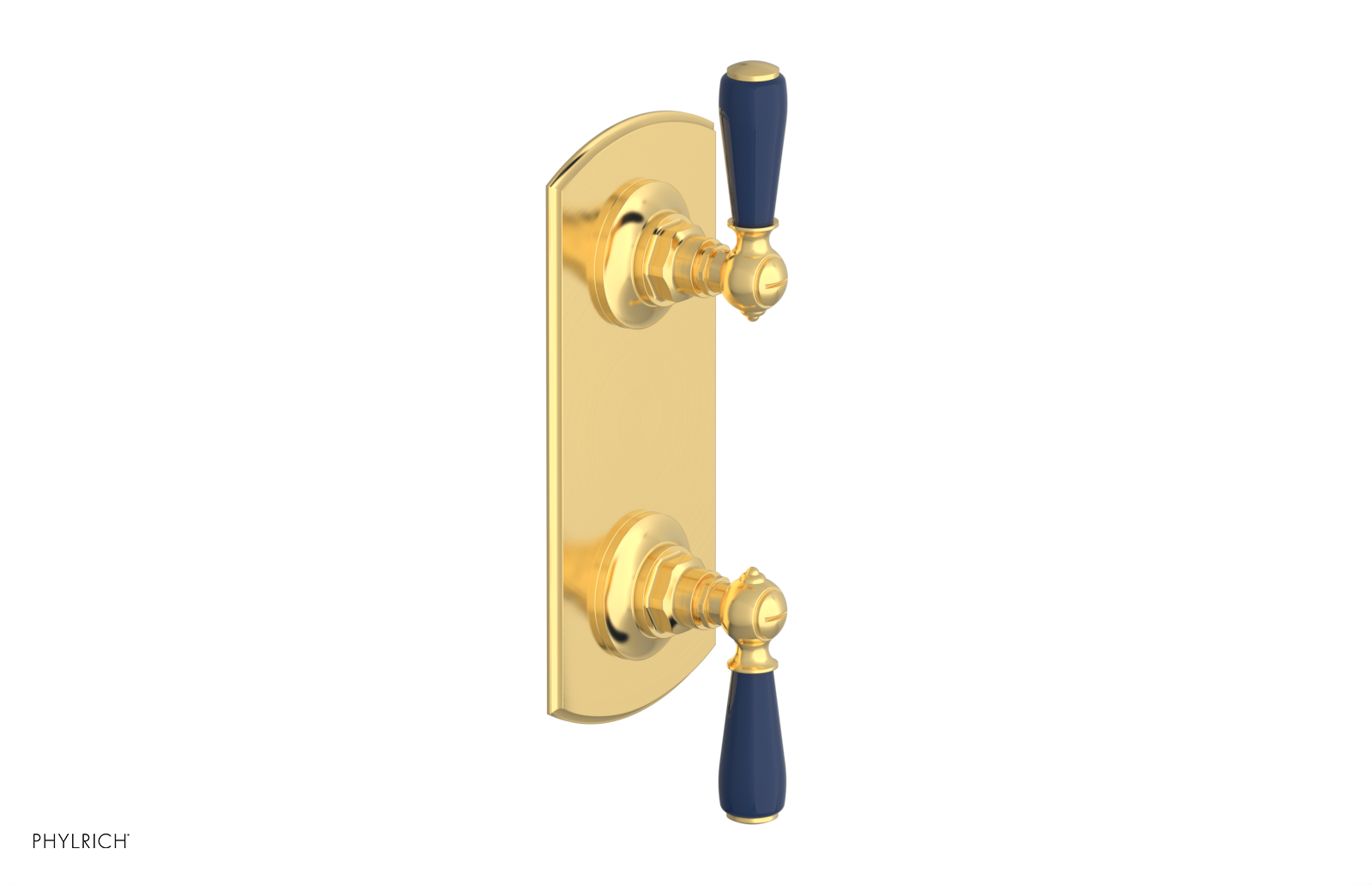 Jamestown Thermostatic Shower Valve with Volume Control & Diverter - Navy Blue Accents (Model 4738) | Perfect for Modern Bathroom Renovations & Spa-Like Shower Experiences