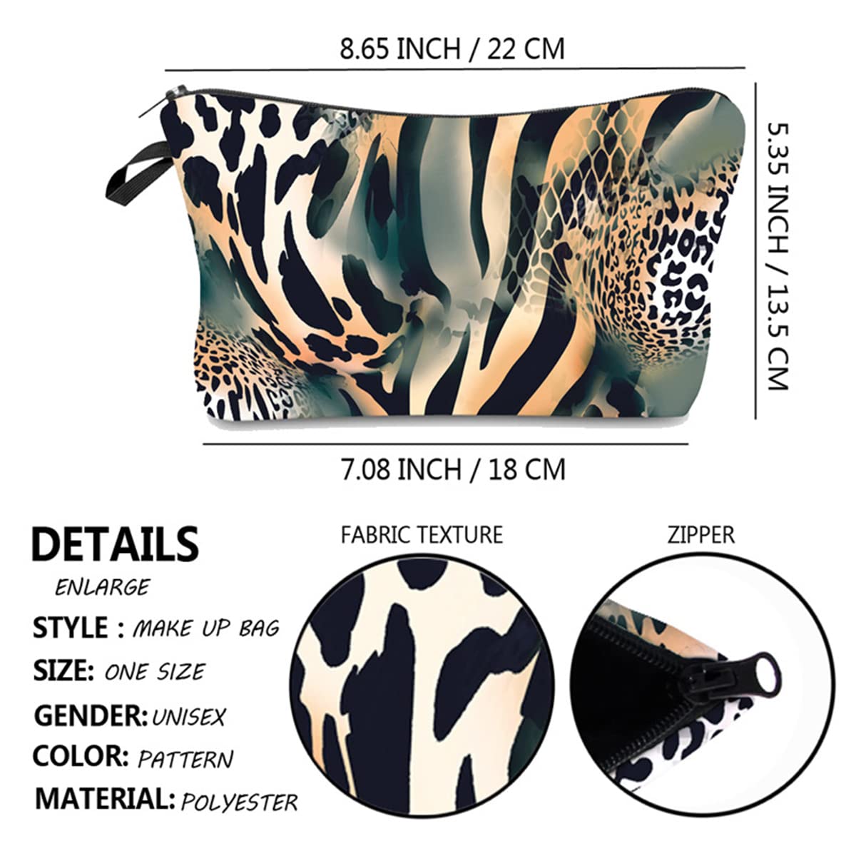 FAVORTALK Small Travel Makeup Bag for Women - Waterproof Polyester Cosmetic Pouch with Zipper, Portable & Versatile Makeup Organizer - Perfect for Travel, Gym, Daily Use and Gift Giving
