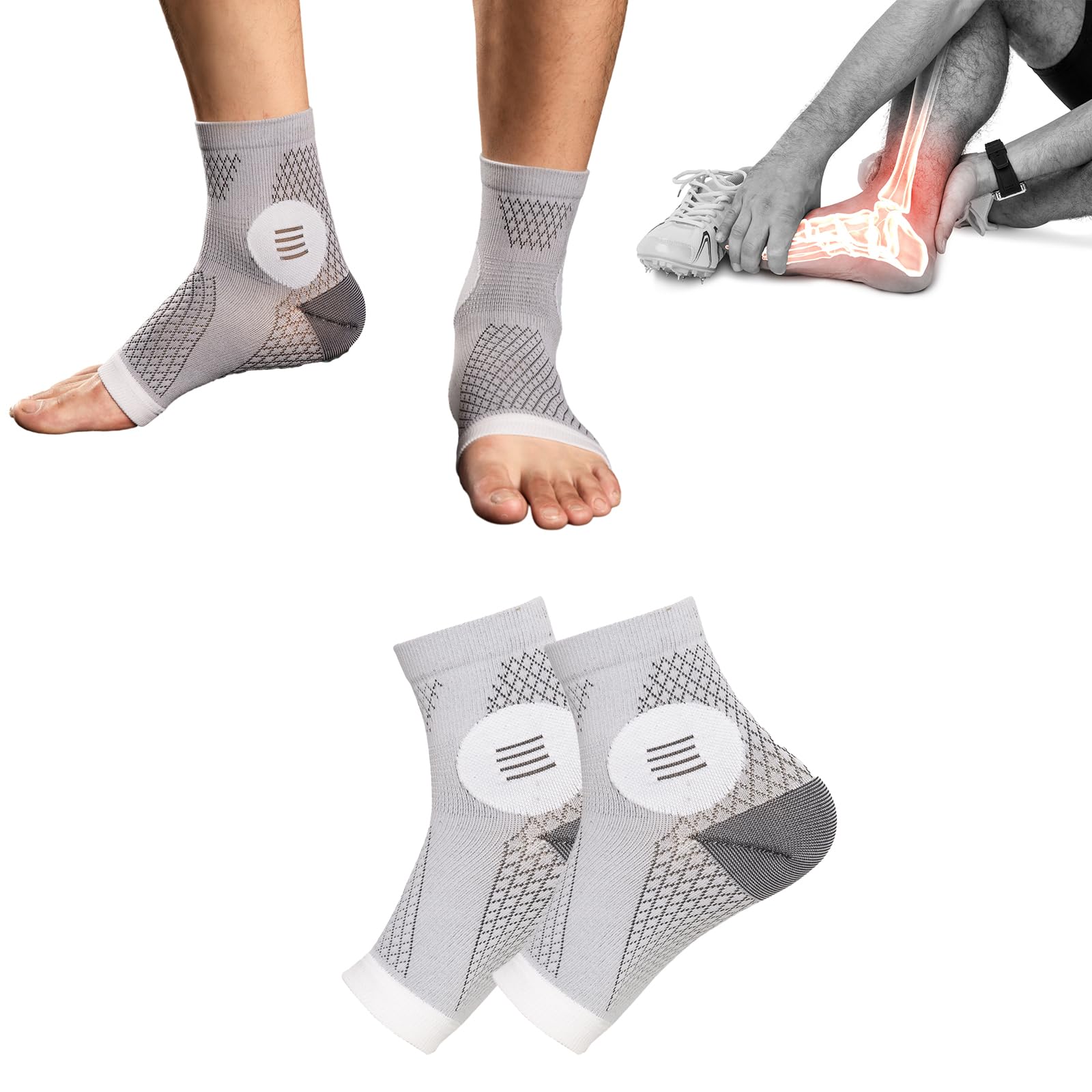 Dr. Neuropathy Socks for Men & Women - Pain Relief Compression Socks for Neuropathy, Plantar Fasciitis & Swollen Ankles | XL Gray | Ideal for Diabetic Foot Care, Circulation Support & All-Day Comfort