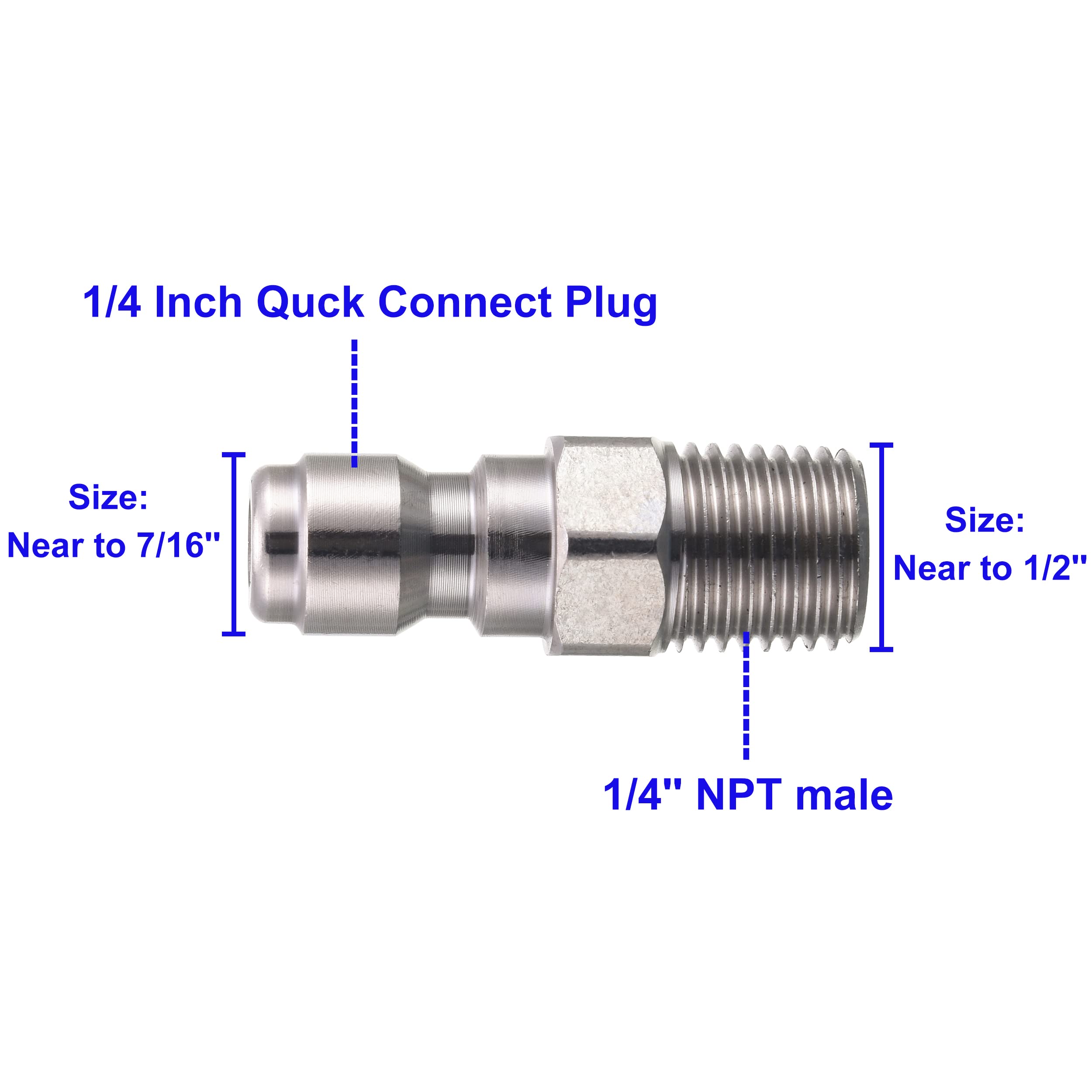 RIDGE WASHER 1/4 Inch Quick Connect to NPT Pressure Washer Couplers - High Flow Quick Disconnect Fittings for Power Washer, Garden Hose & Water Sprayer - Perfect for Car Washing, Deck Cleaning & Outdoor Use