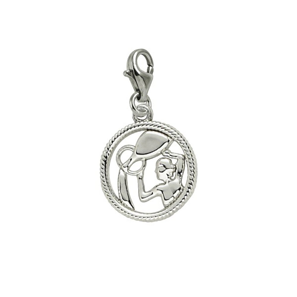 Aquarius Zodiac Charm Pendant with Lobster Claw Clasp - Silver Jewelry for Bracelets & Necklaces - Perfect for Birthday Gifts, Astrology Lovers & Personalized Jewelry Collections