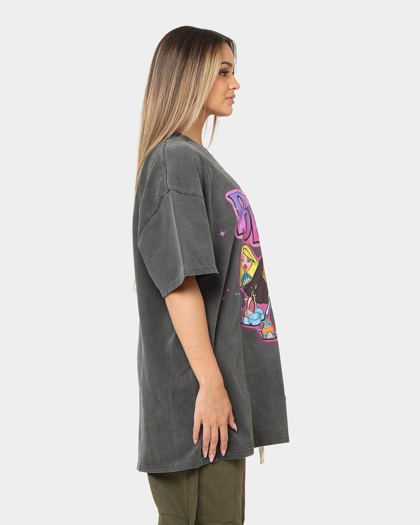 Bratz Logo Heavyweight Vintage T-Shirt - Black Wash | American Thrift Style | Perfect for Casual Wear, Retro Fashion & 90s Nostalgia Outfits