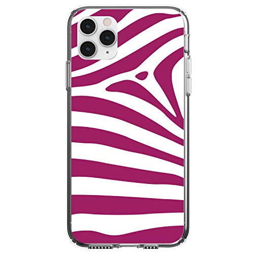 Fuchsia & White Zebra Skin Stripes On Clear Case