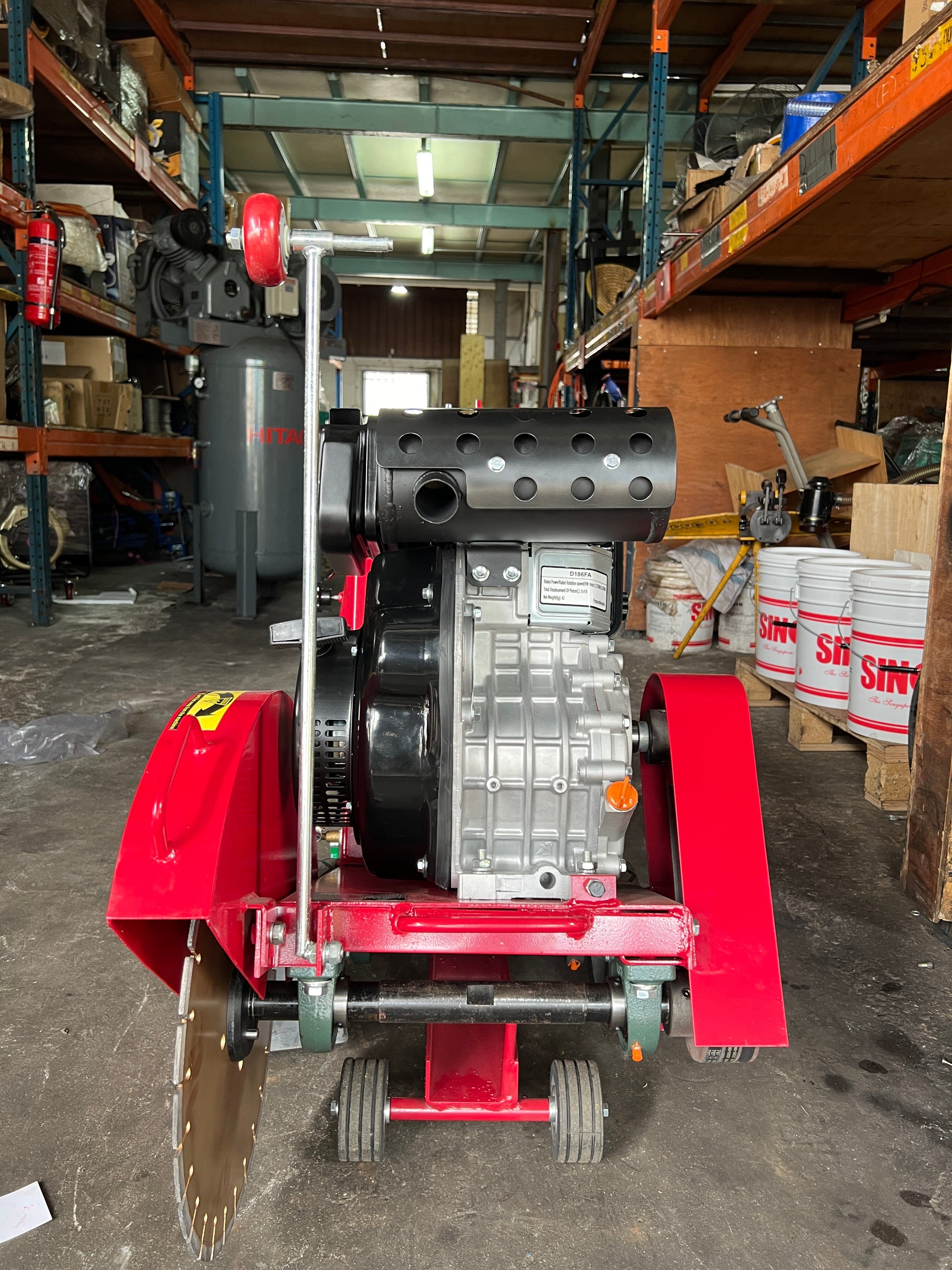 AIKO CCM HQL400D 14-Inch Diesel Road Cutter - Heavy Duty Concrete & Asphalt Cutting Machine for Construction, Road Repair, and Demolition Projects