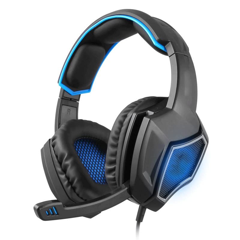 Marycan Gaming Headset with Microphone - Over-Ear Noise Cancelling Headphones for PC, PS4, Xbox - Blue | Perfect for Online Gaming, Streaming & Virtual Meetings