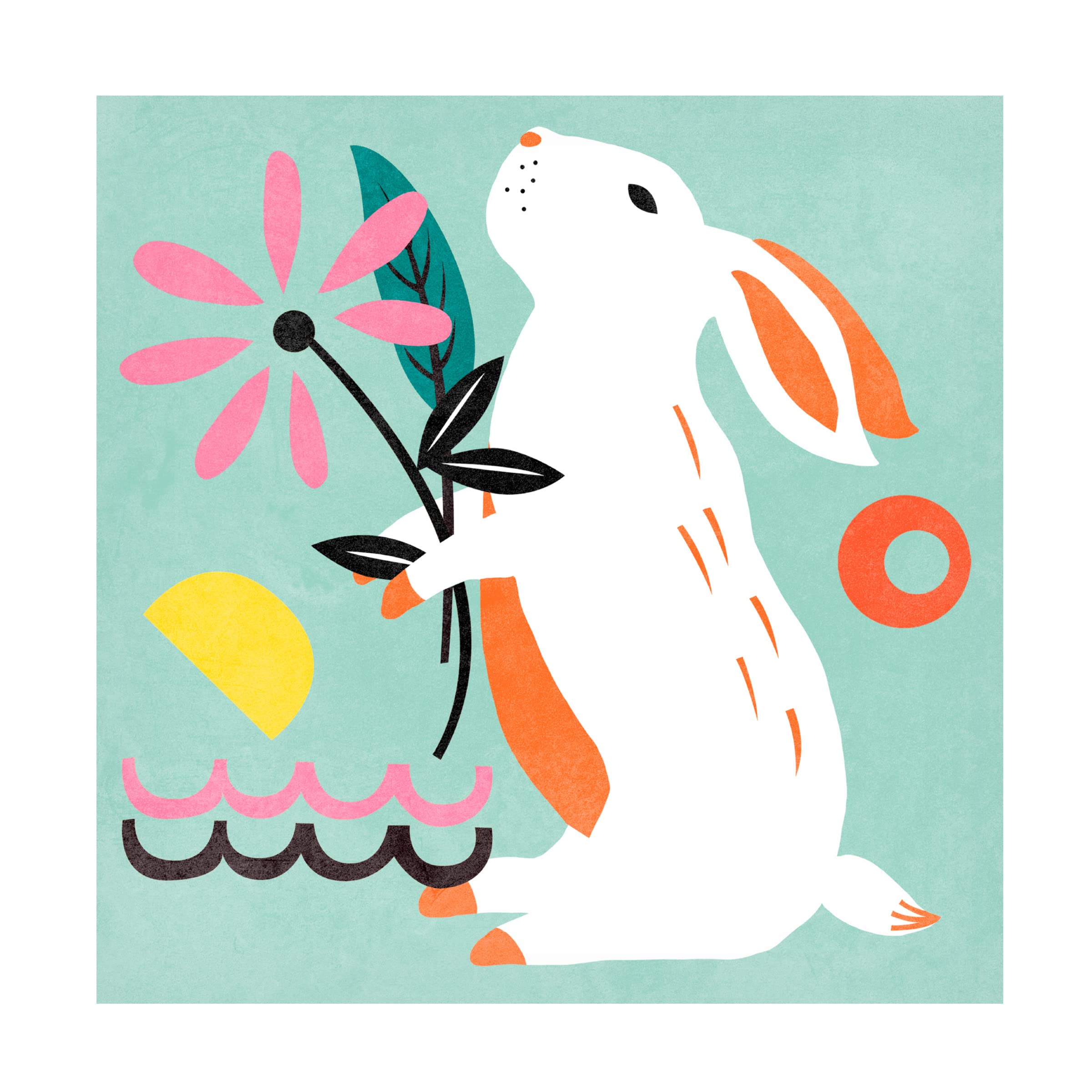 Trademark Fine Art 'Easter Bunnies II' Canvas Wall Art by Melissa Wang - 35x35 Inches, Modern Home Decor for Living Room, Bedroom & Office