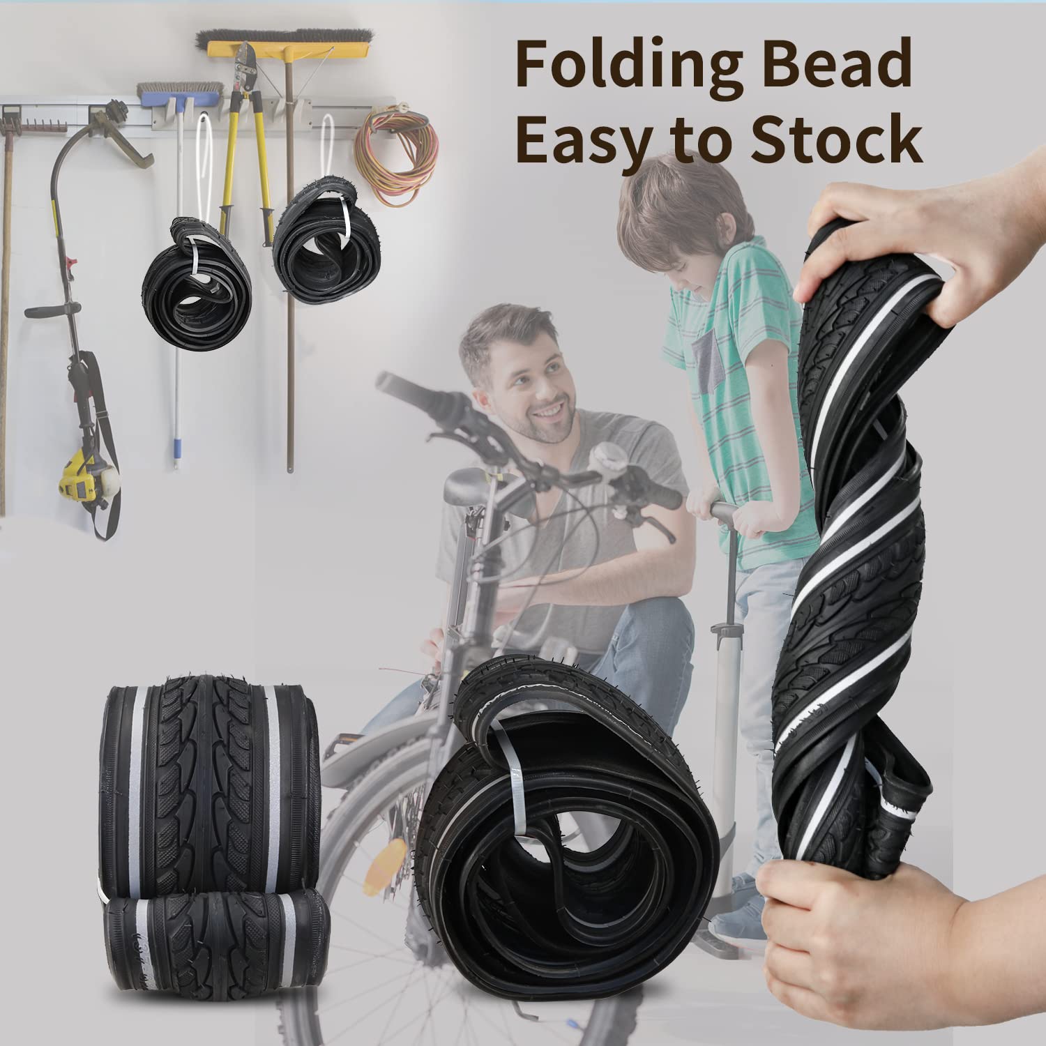 SIMEIQI 700x35C Bike Tires with Reflective Sidewall - Foldable Bicycle Tires for Road & Hybrid Bikes - Perfect for Commuting, Touring & Urban Cycling