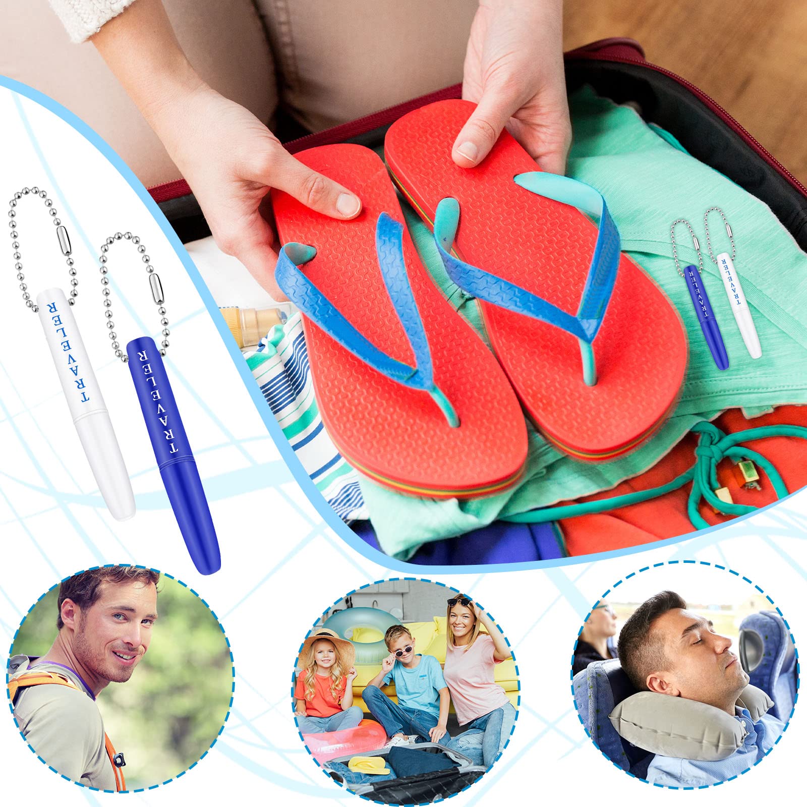 4 Pack Reusable Metal Toothpick Holder with Keychain - Portable Dental Tool Set for Teeth Cleaning & Plaque Removal - Perfect for Travel, Office & Daily Oral Hygiene