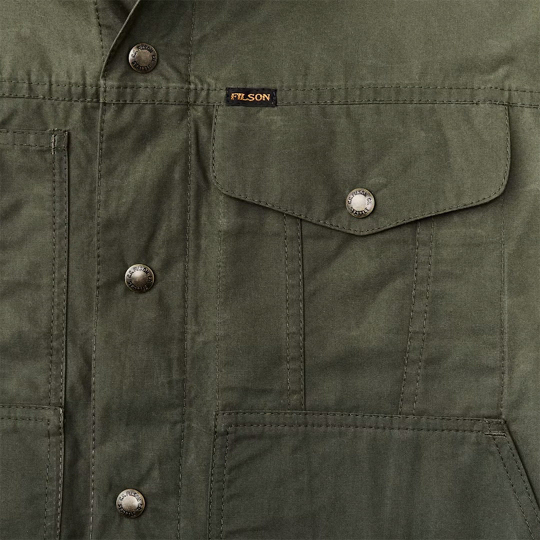 Filson Ranger Short Cruiser Jacket - Olive Green Water-Resistant Outdoor Jacket for Men | Hiking, Camping & Casual Wear