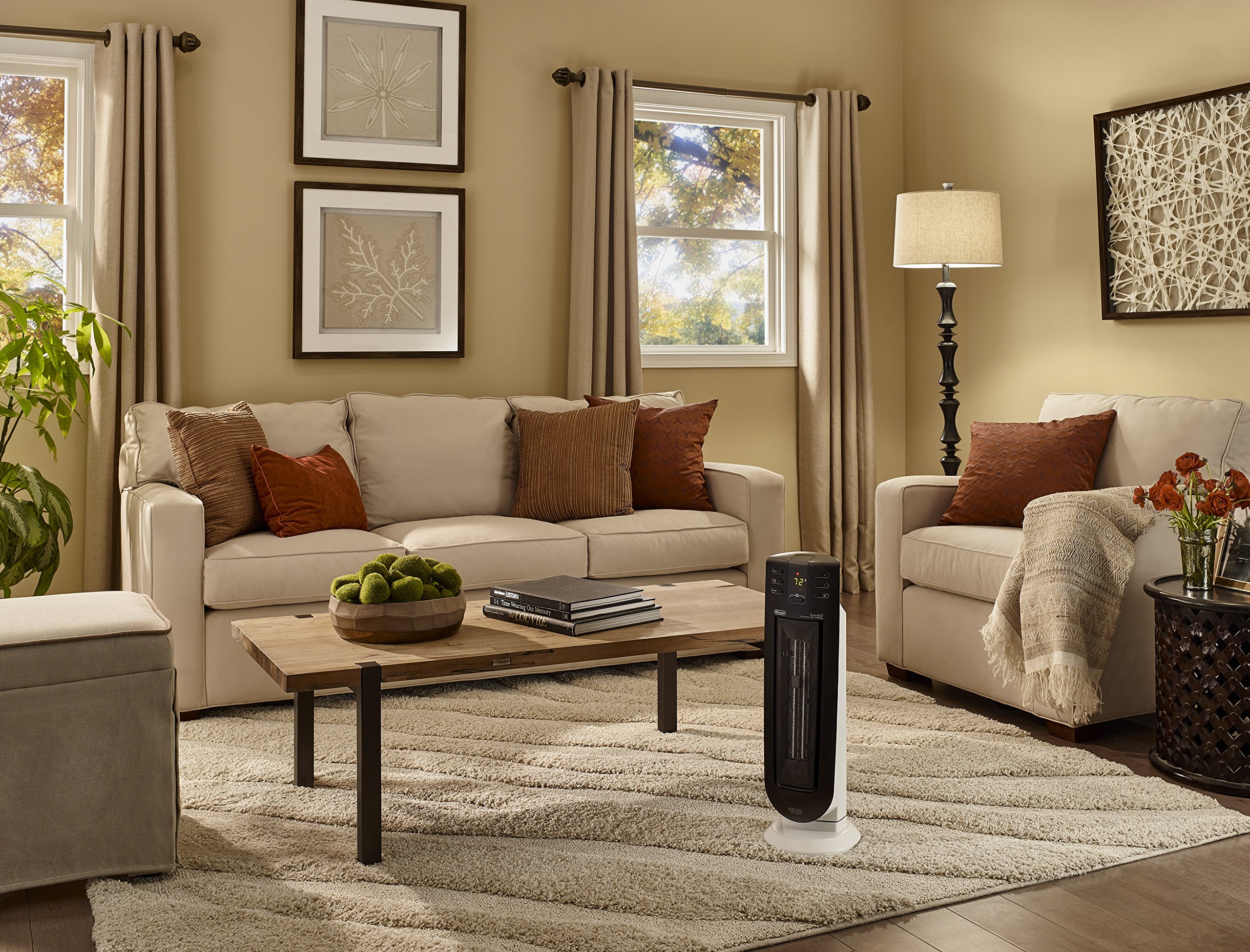 DeLonghi TCH7915ER 1500W Ceramic Tower Space Heater - Quiet Portable Electric Heater with Timer, Remote & ECO Mode for Indoor Use | Energy Efficient & Safe | 24