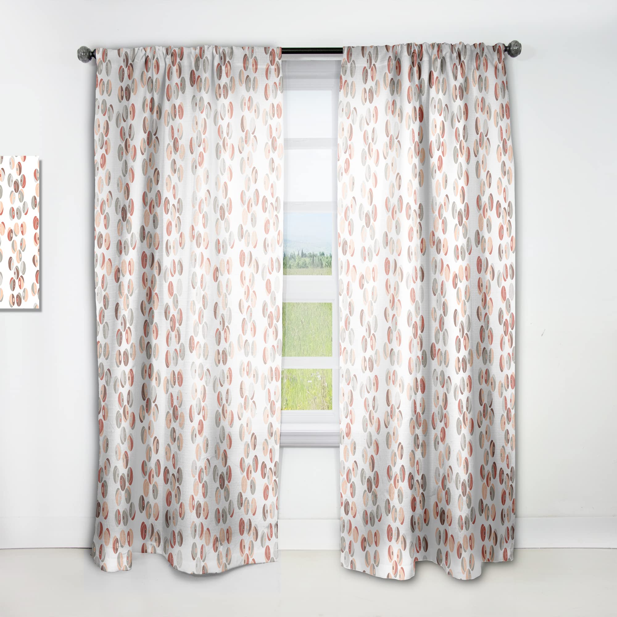 Retro Abstract Design XIX Thermal Insulated Curtains - Single Panel 52x84 - Blackout Drapes for Bedroom & Living Room - Perfect for Home Decor & Light Control