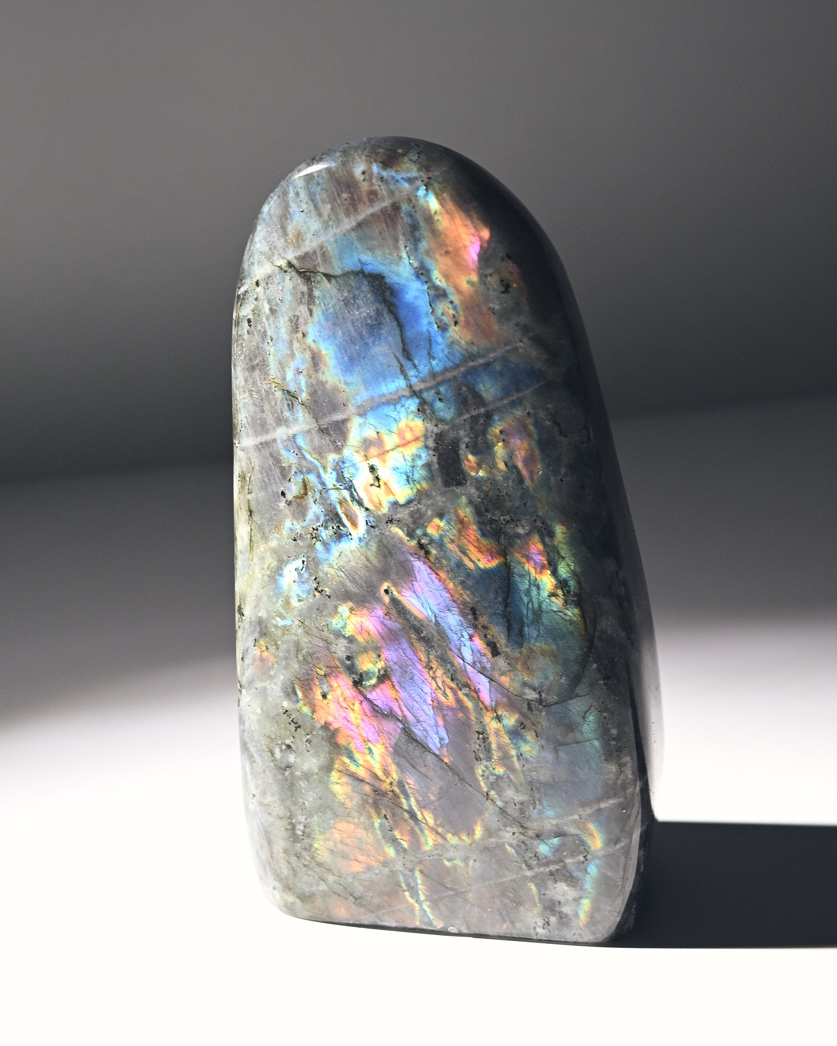 Natural Purple Labradorite Free Form Stone - Polished Healing Crystal (4.1lbs) for Meditation, Home Decor & Spiritual Energy Work