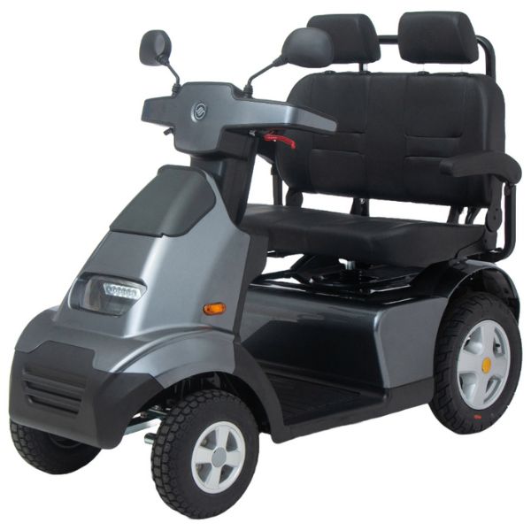 AFIKIM Afiscooter S4 Heavy Duty Mobility Scooter - Dual Seat Electric Scooter for Adults - Ideal for Outdoor & Indoor Use, Shopping, Travel & Daily Commuting