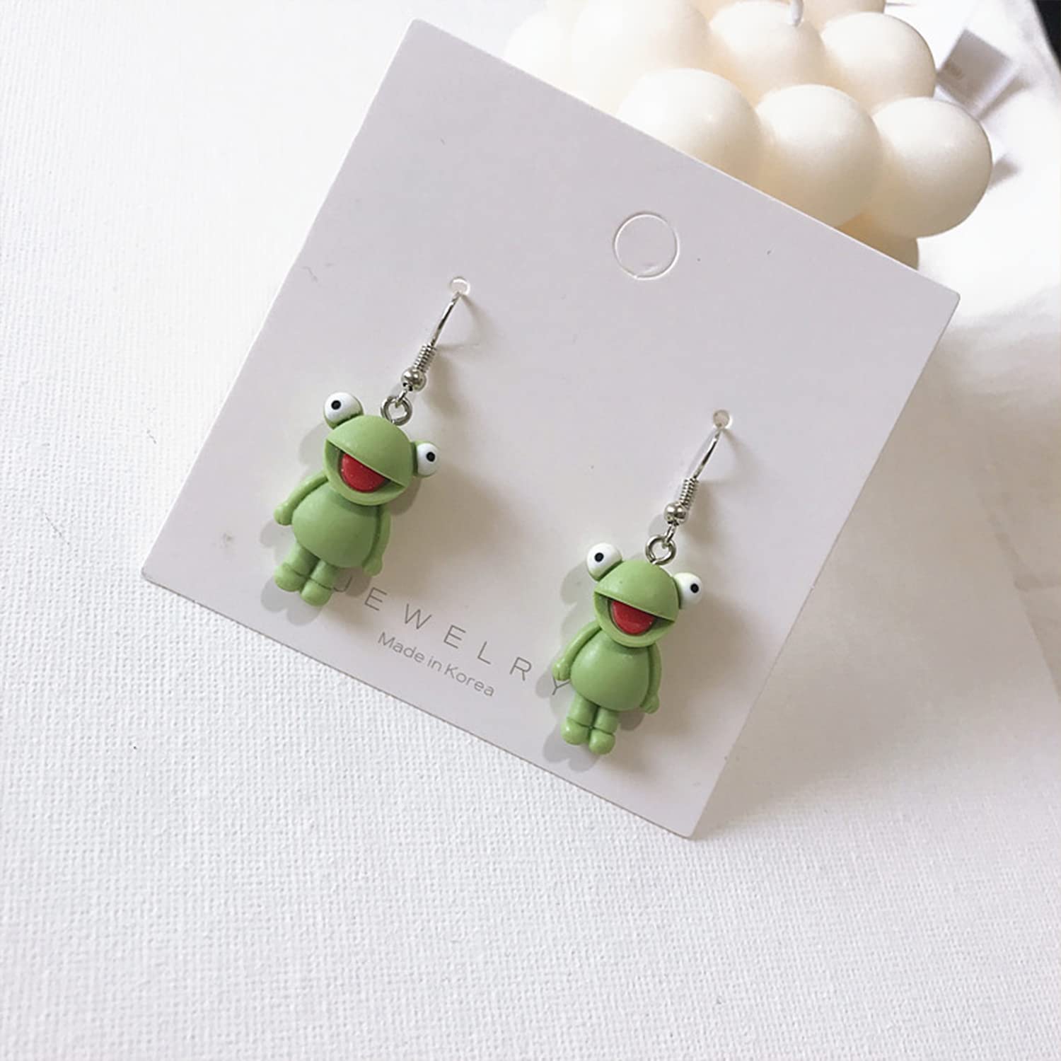Creative Funny Acrylic Frog Drop Dangle Earrings - Cute Sweet Cartoon Resin Animal Jewelry for Women & Girls - Unique Fashion Accessories Gift for Birthday, Party & Daily Wear