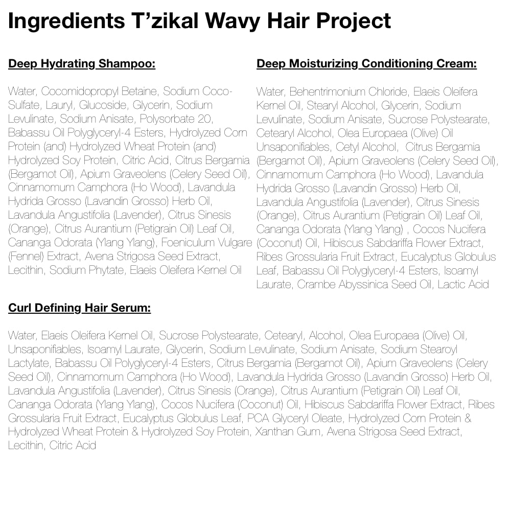 T’zikal Wavy Hair Project with Ojon Oil - Natural Wavy Hair Detangler & Wave Cream for Beach Waves | Curl Enhancer & Air Dry Styling Product | Perfect for Everyday Wear & Beachy Looks