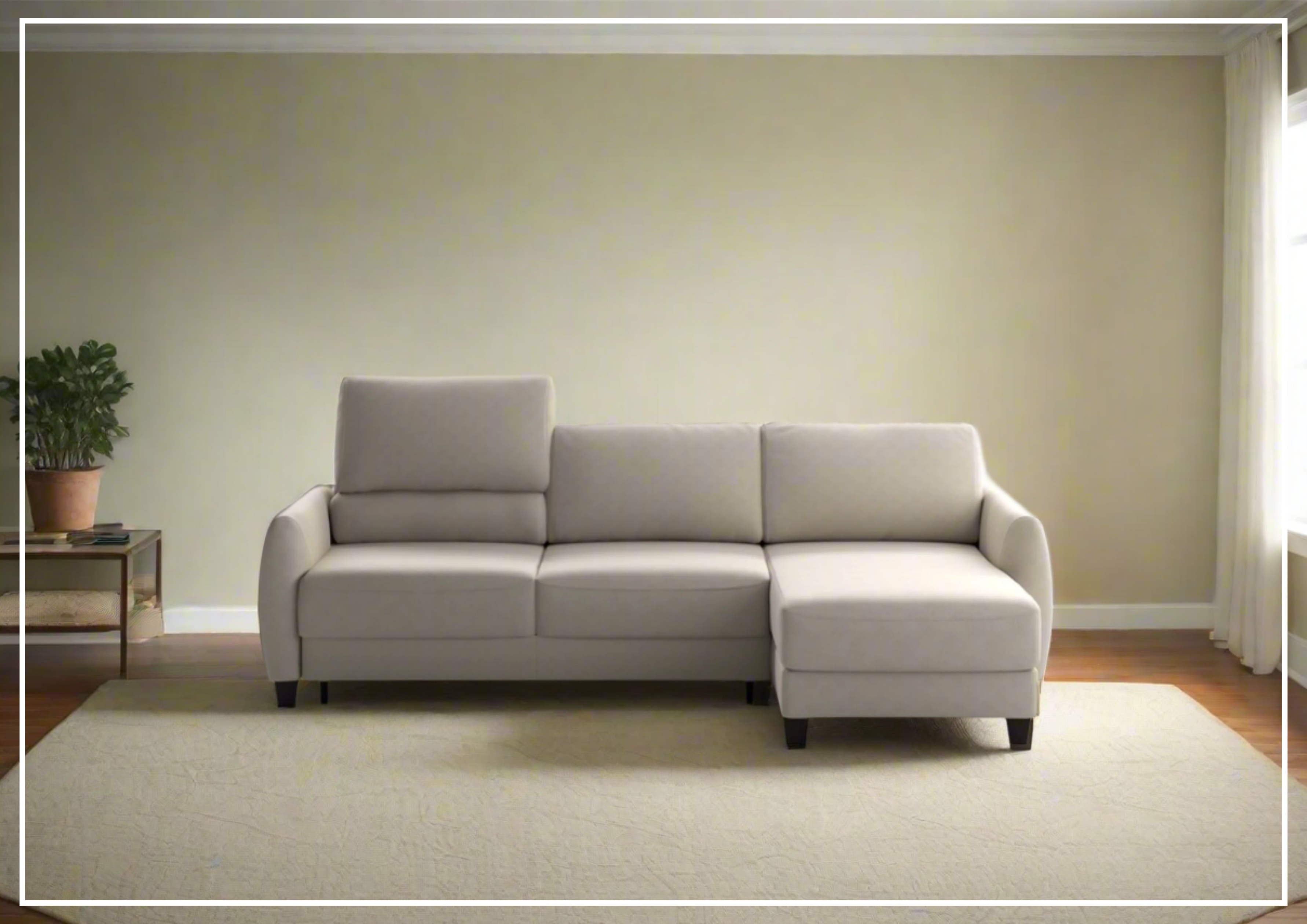 Luonto Delta 3-Seater Fabric Full XL Sectional Sofa Sleeper with Reversible Chaise - Modern Living Room Furniture for Small Spaces, Comfortable Sleeper Sofa for Guests, Perfect for Apartments and Cozy Homes