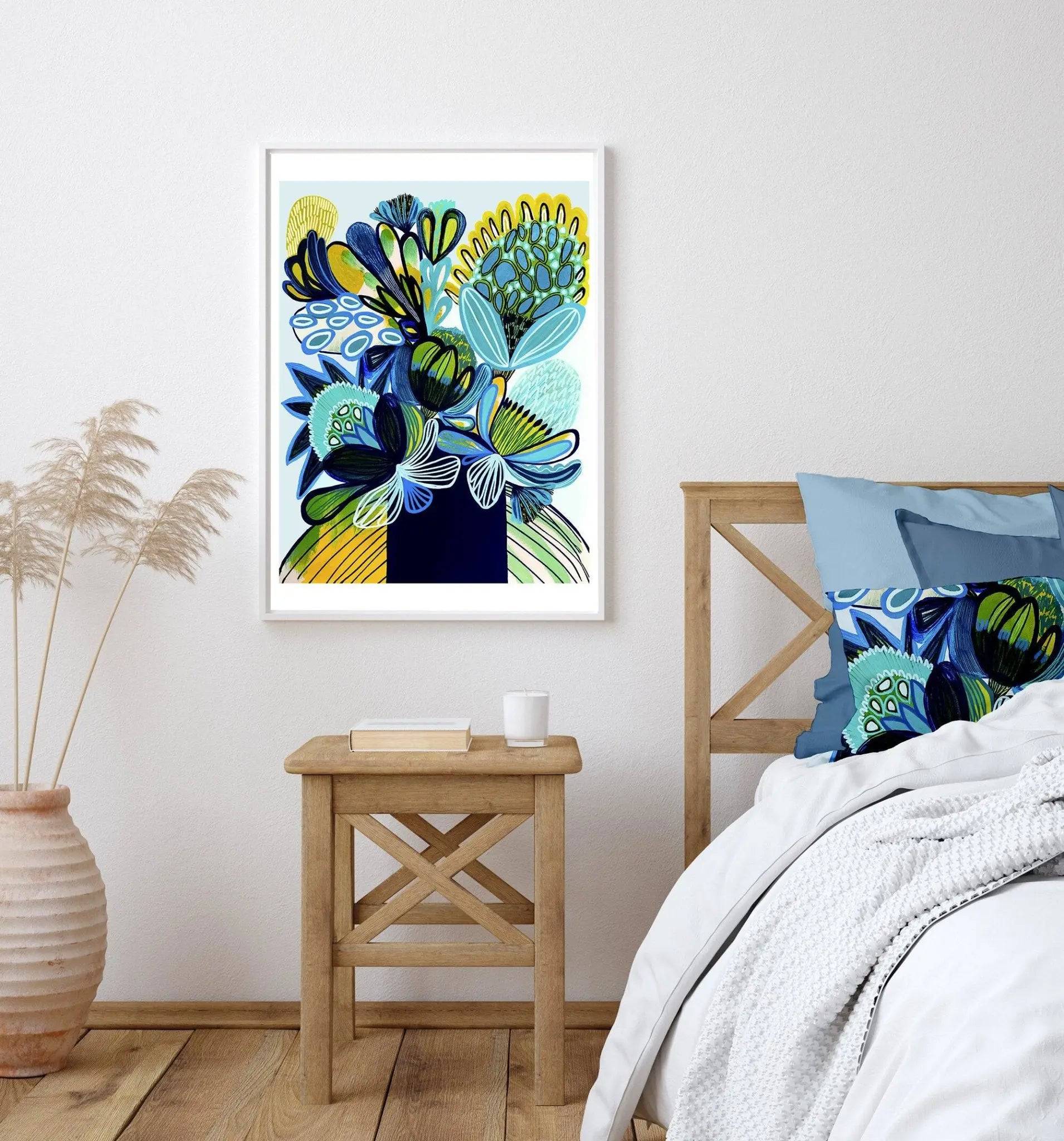 Australia Blue Bush Flora Art Print - Stunning Botanical Wall Decor for Home, Office & Gift Ideas | Perfect for Living Room, Bedroom & Interior Design