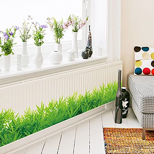 Waterproof DIY Removable Green Grass Baseboard Wall Stickers - Self-Adhesive Vinyl Decals for Living Room, Bedroom & Home Decor | Perfect for Nursery, Office, Dorm Room & Interior Design Projects