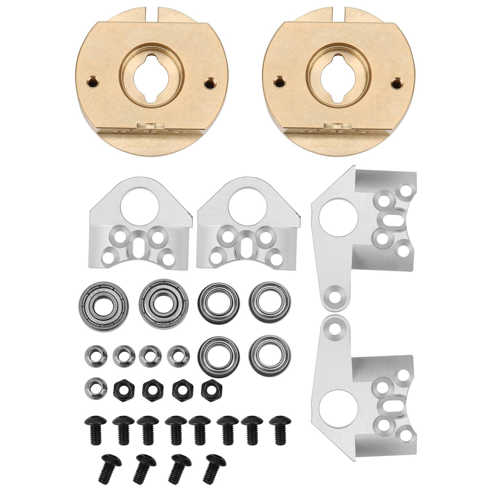Dilwe RC Wheel Weights - 2Pcs Brass RC Counterweights for Axial Wraith 90018 - Internal Wheel Weights for Improved Traction & Stability - Perfect for Off-Road RC Crawlers & Rock Racing