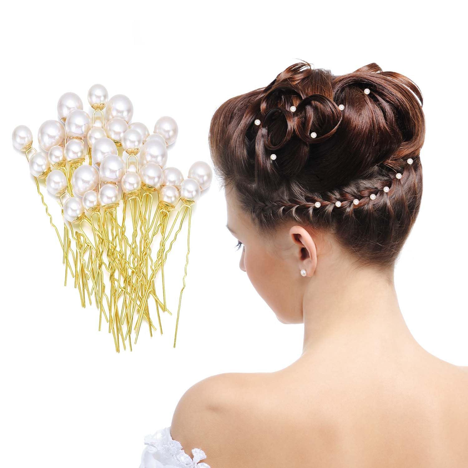 36pcs Pearl Hair Clips & U Pins for Women - Elegant Bridal Hair Accessories for Weddings, Parties & Special Occasions | Perfect for Bridesmaids, Prom & Formal Events