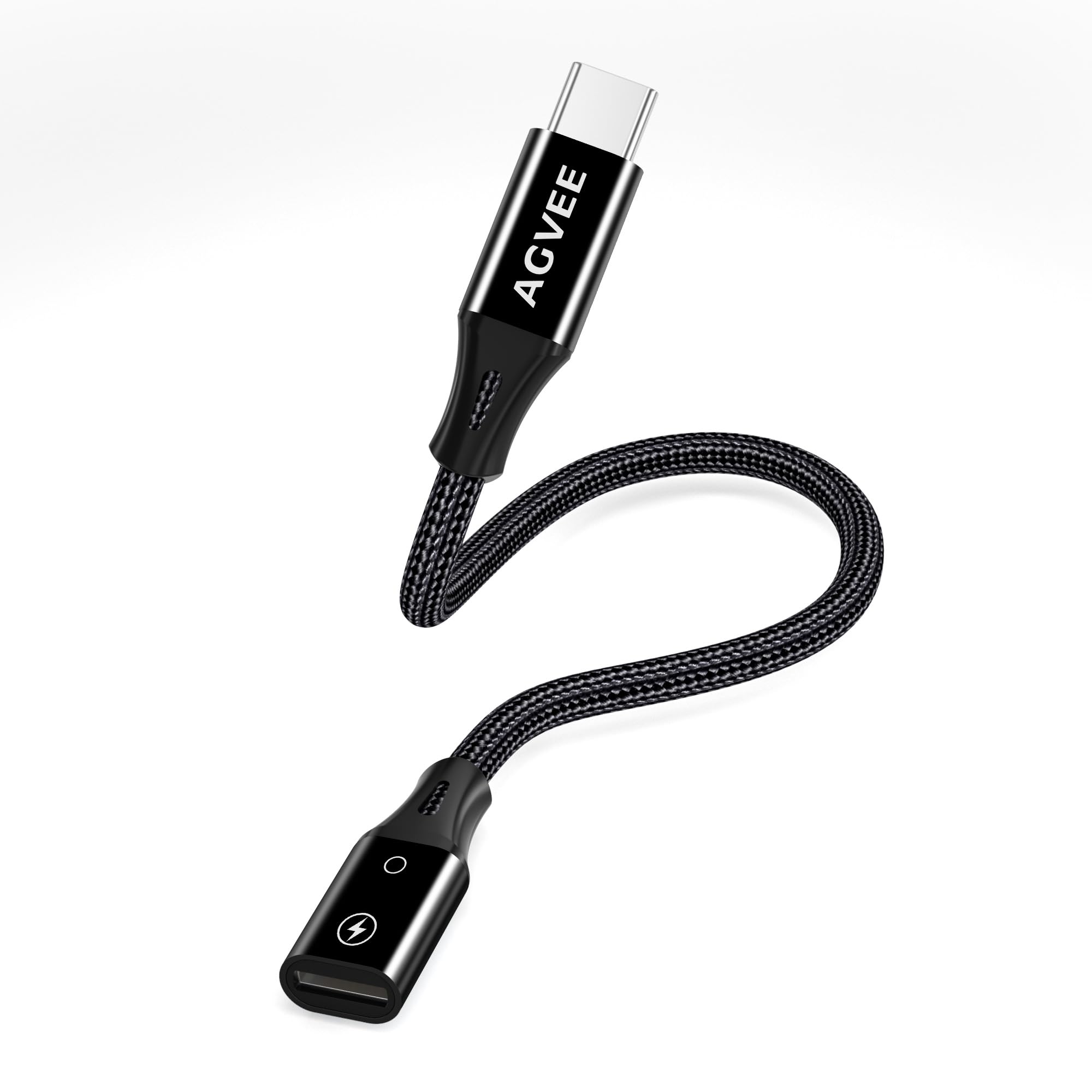 AGVEE 2 Pack 4 inch Lightning to USB C PD Adapter, Fast Charging & Data Sync Compatible with iPhone 15 16 Plus Pro Max, Samsung S24 S23 S22, iPad, AirPods - Perfect for Travel, Home & Office Charging (Black)