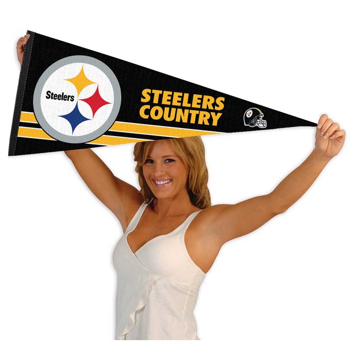 Pittsburgh Steelers Pennant Banner Flag - Official NFL Team Country Decor for Game Day, Tailgating & Fan Cave