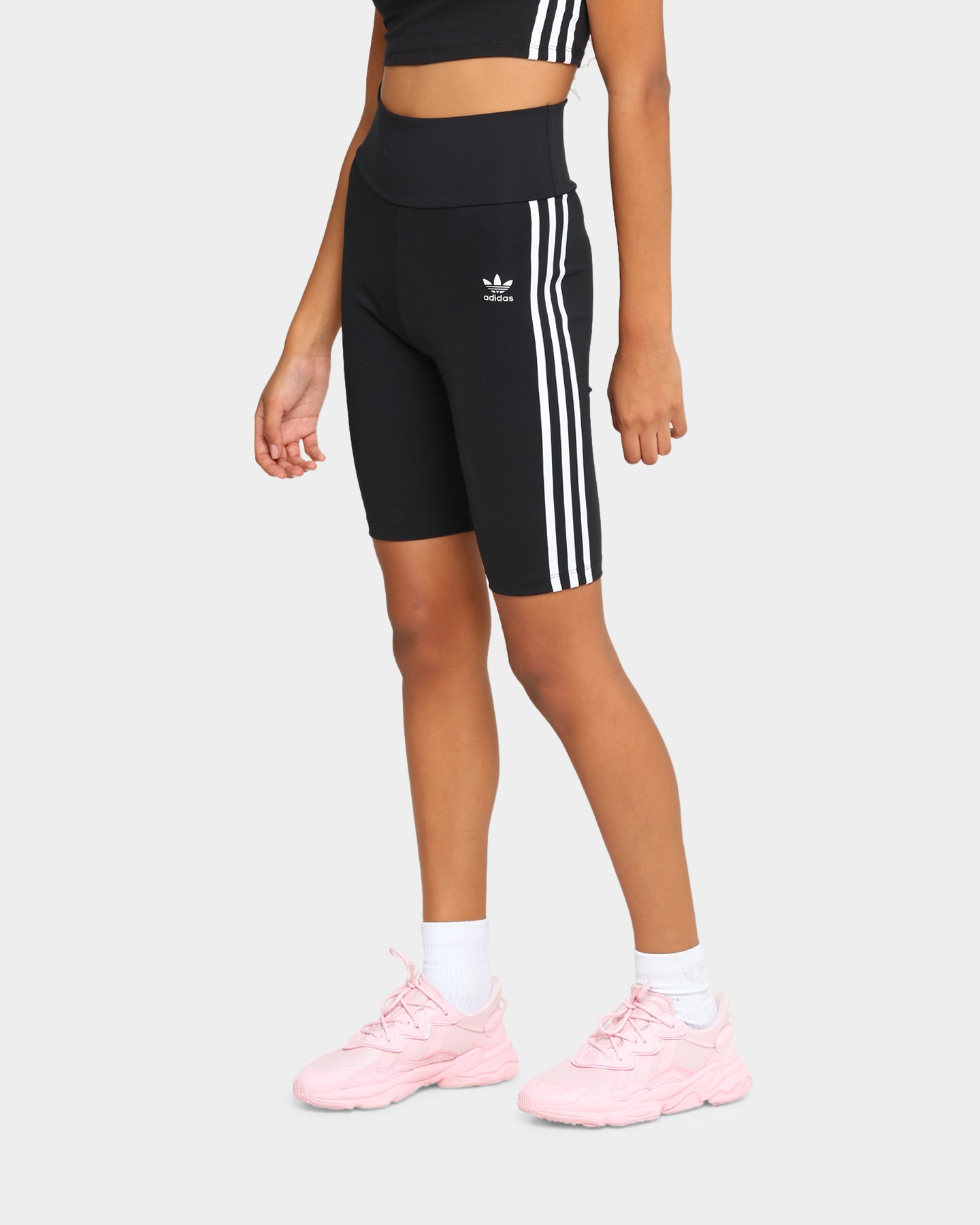 Adidas Women's Primeblue High Waist Bike Shorts - Black - Moisture Wicking Workout Shorts for Running, Yoga & Gym - Eco-Friendly Recycled Material