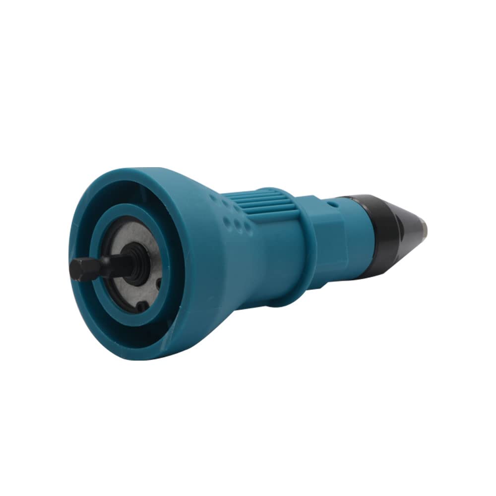 Cordless Rivet Gun for Electric Drill - Heavy Duty Rivet Nut Tool Kit with Drill Adaptor (Blue) | Perfect for Metalworking, Automotive Repairs & DIY Projects