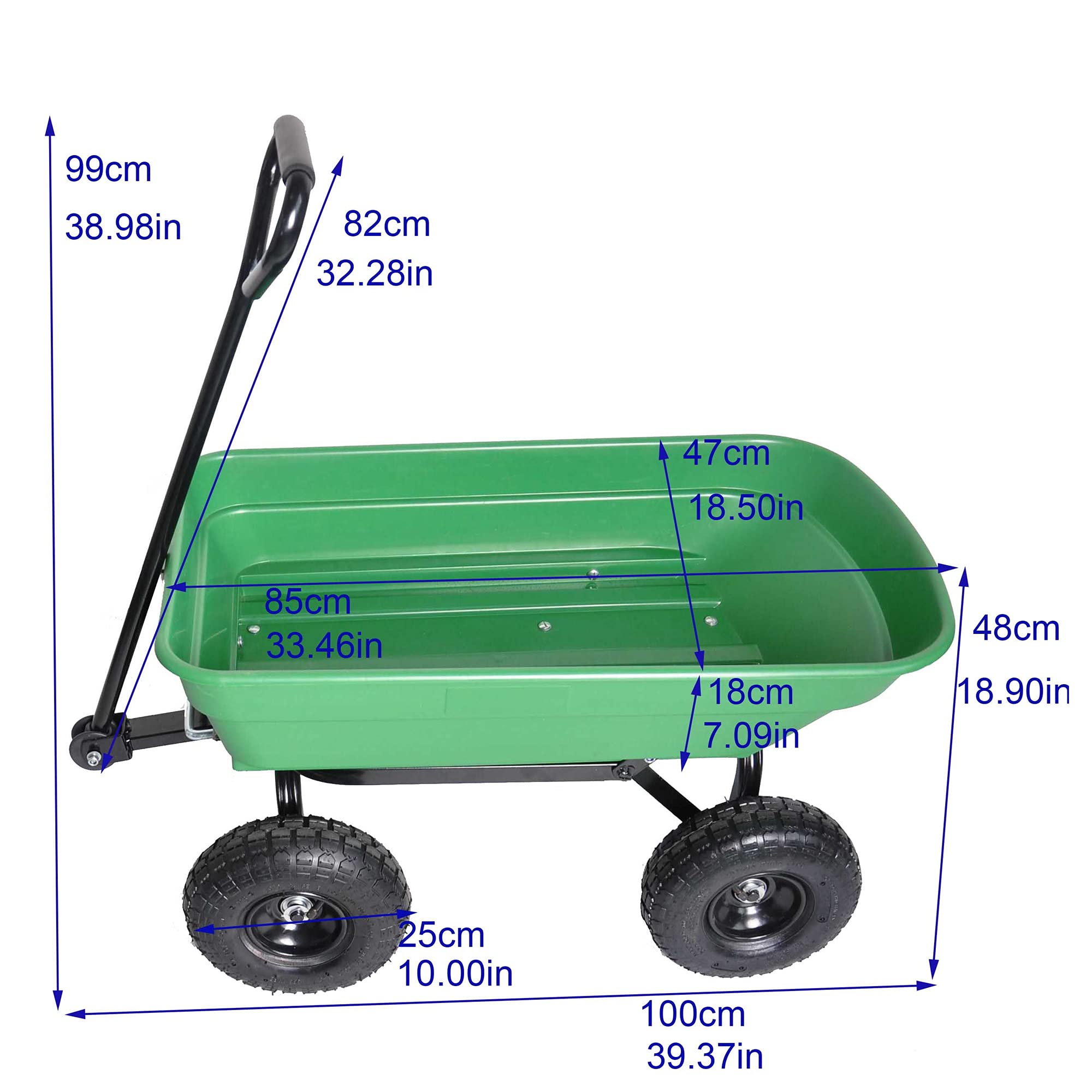 Heavy Duty Garden Utility Cart with 10